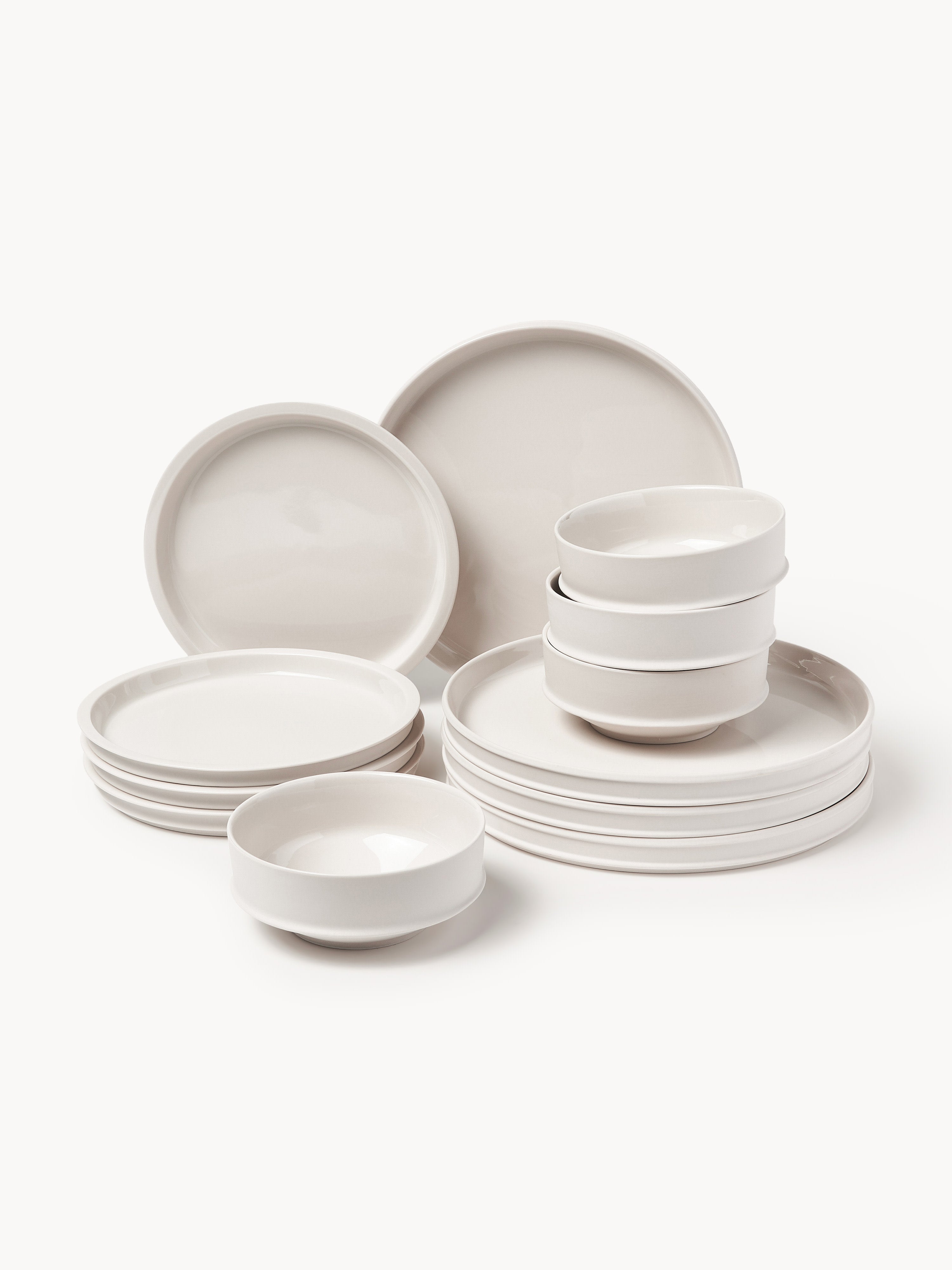 Gallery image 1 - Serax x Kelly Wearstler, Porcelain Tableware Set Dune, 4 People, Set of 12
