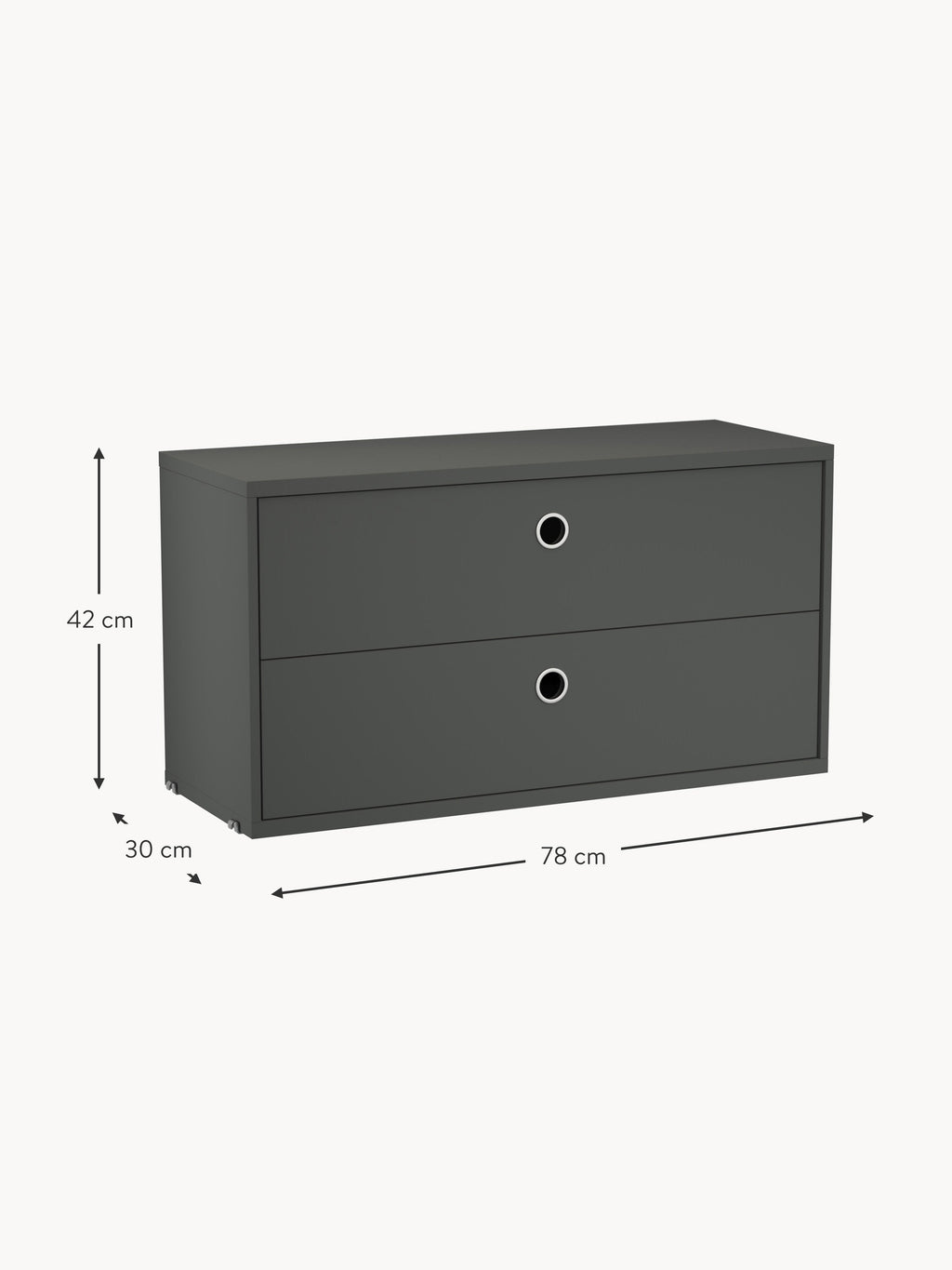 Cabinet String System with Drawers, W 78 x D 30 cm