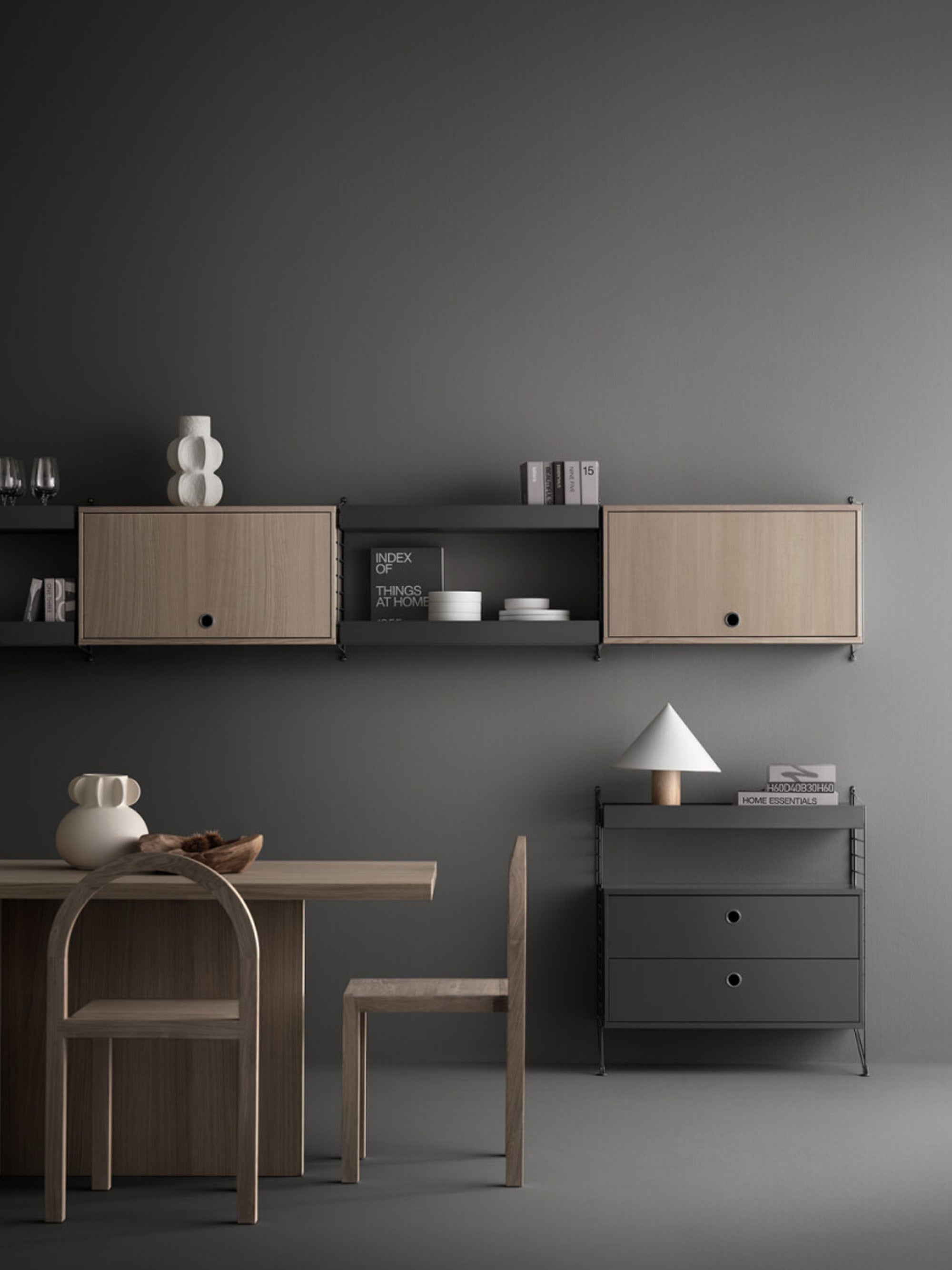 Cabinet String System with Drawers, W 78 x D 30 cm