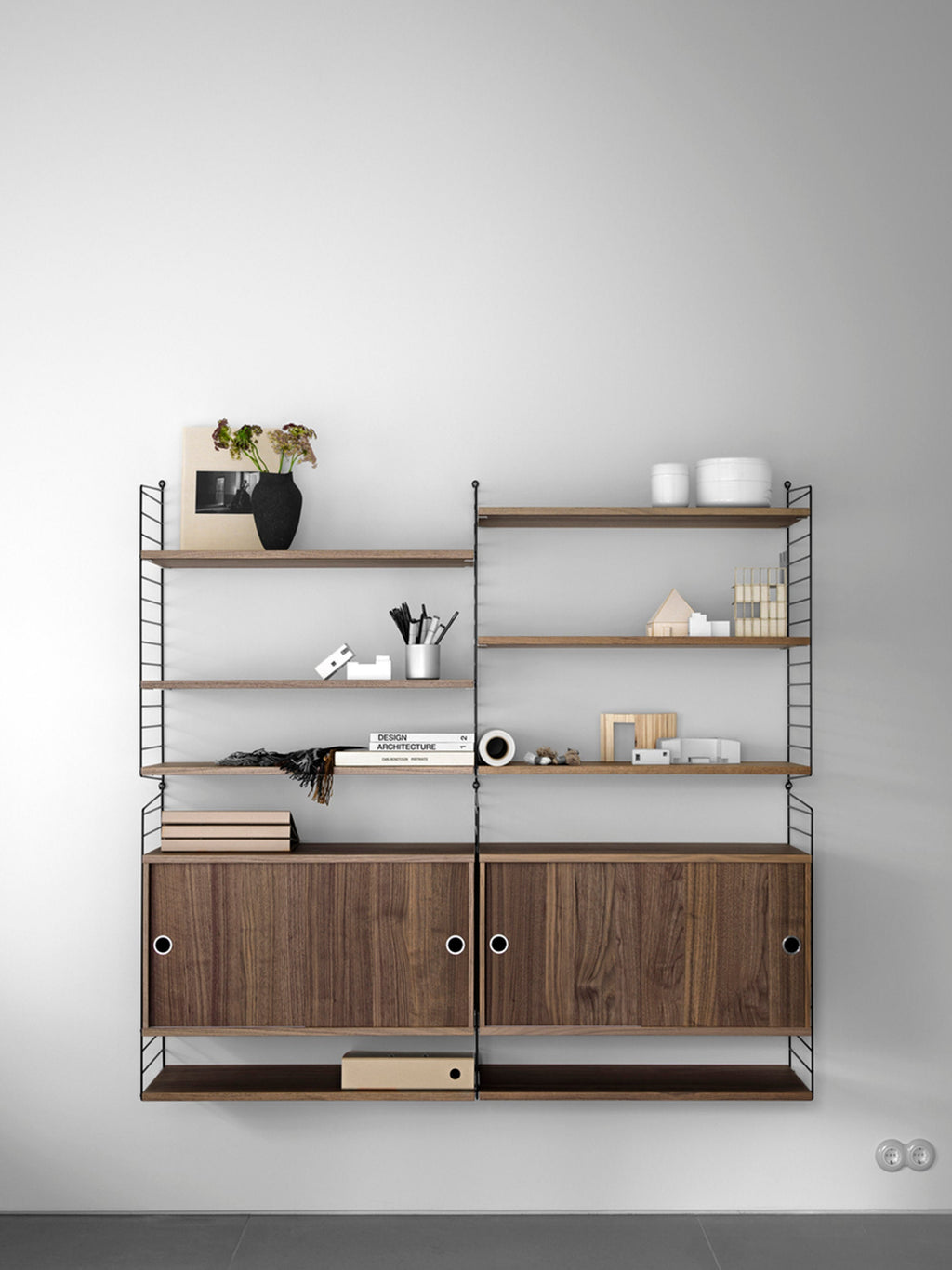 Cabinet String System with Sliding Doors, W 78 x D 30 cm