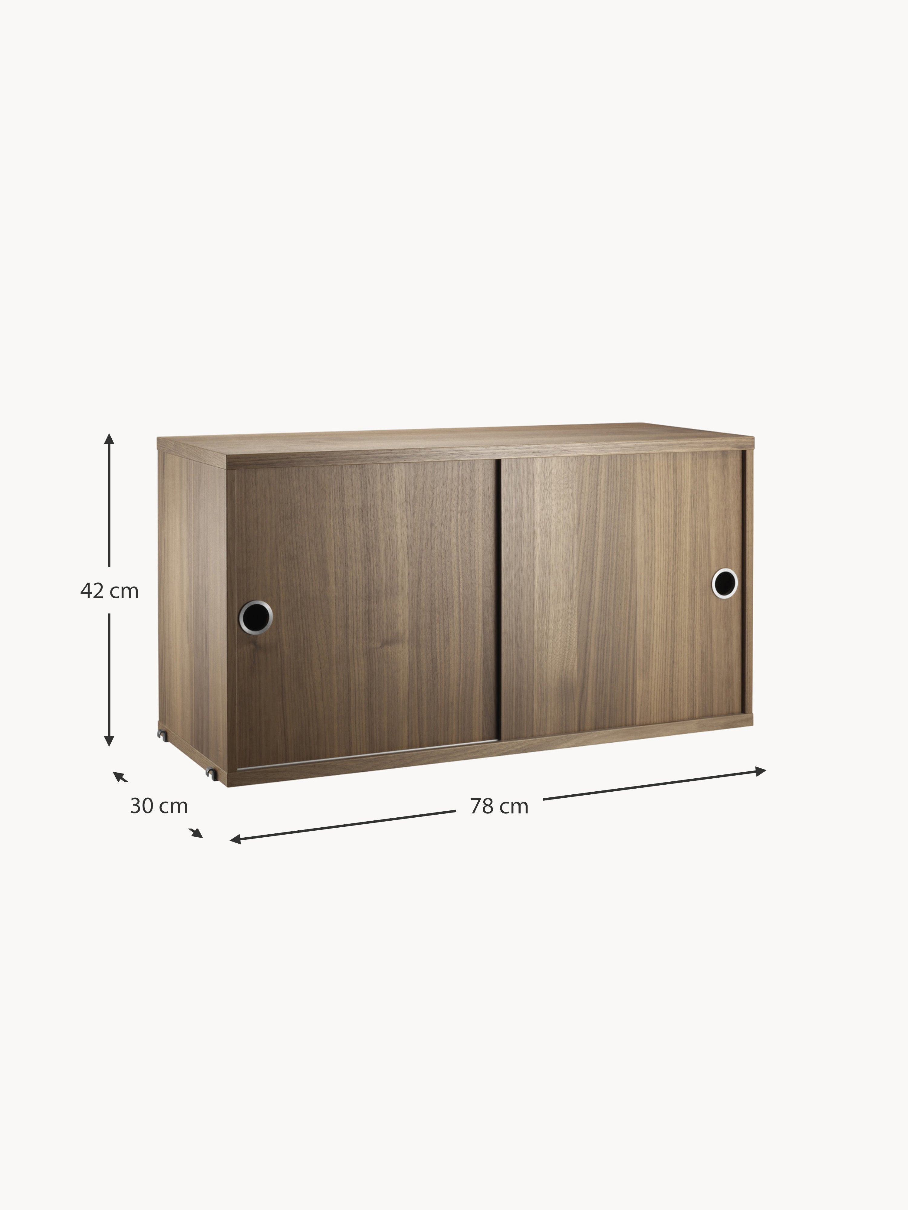Cabinet String System with Sliding Doors, W 78 x D 30 cm