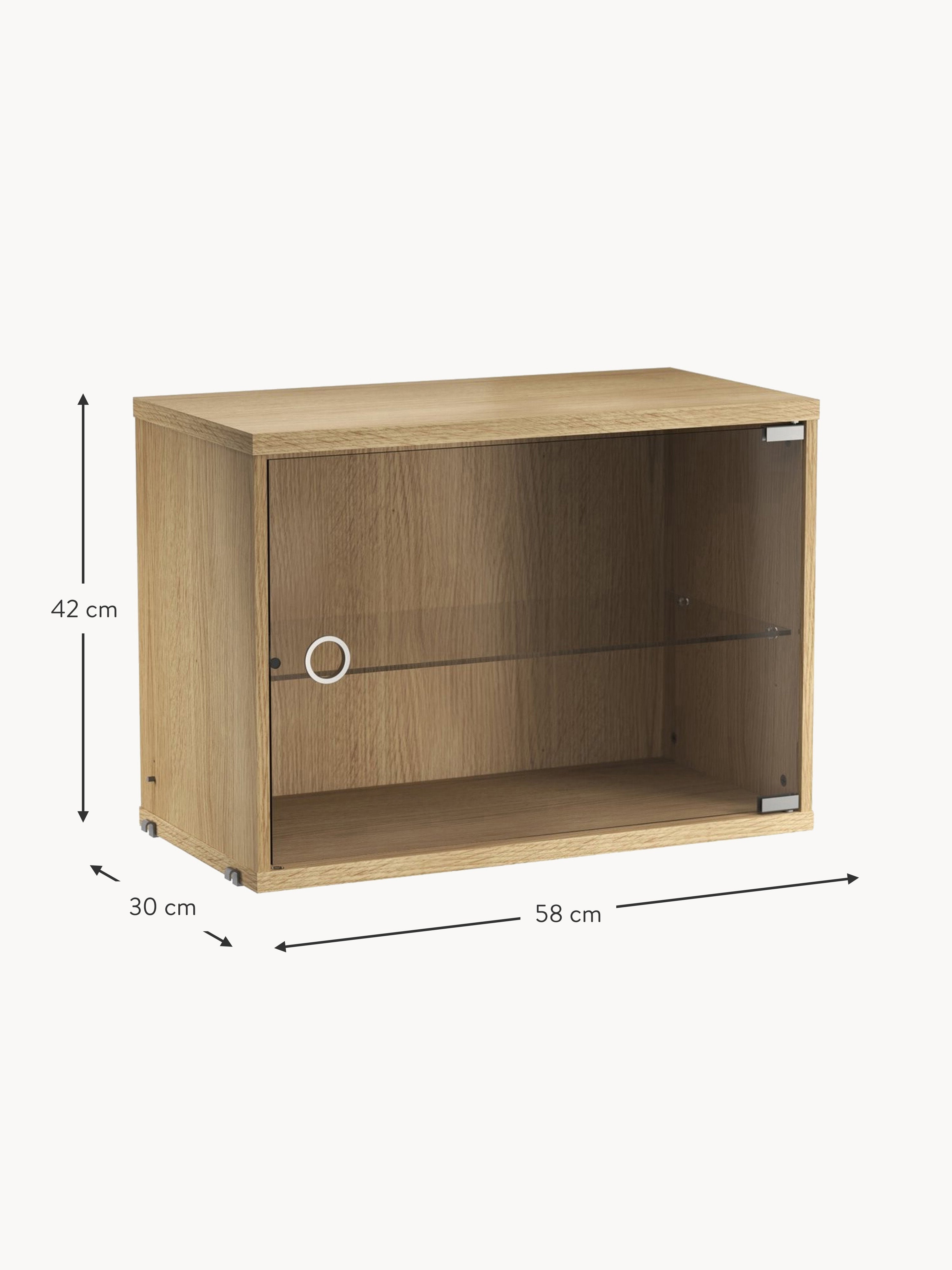 Display Cabinet String System with Swing Glass Door, W 58 x D 30 cm
