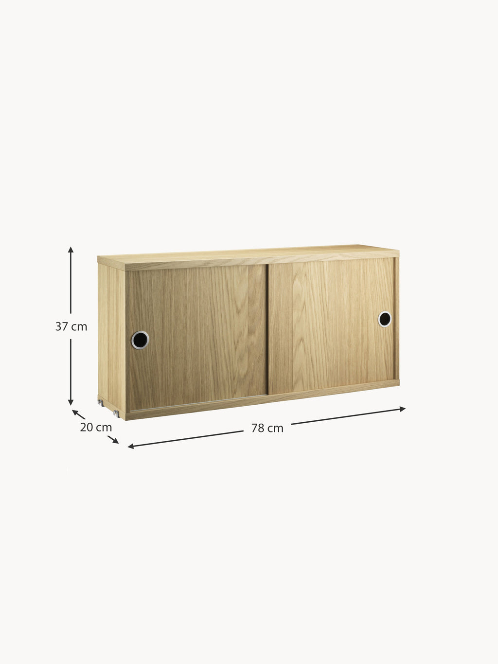 Cabinet String System with Sliding Doors, W 78 x D 20 cm