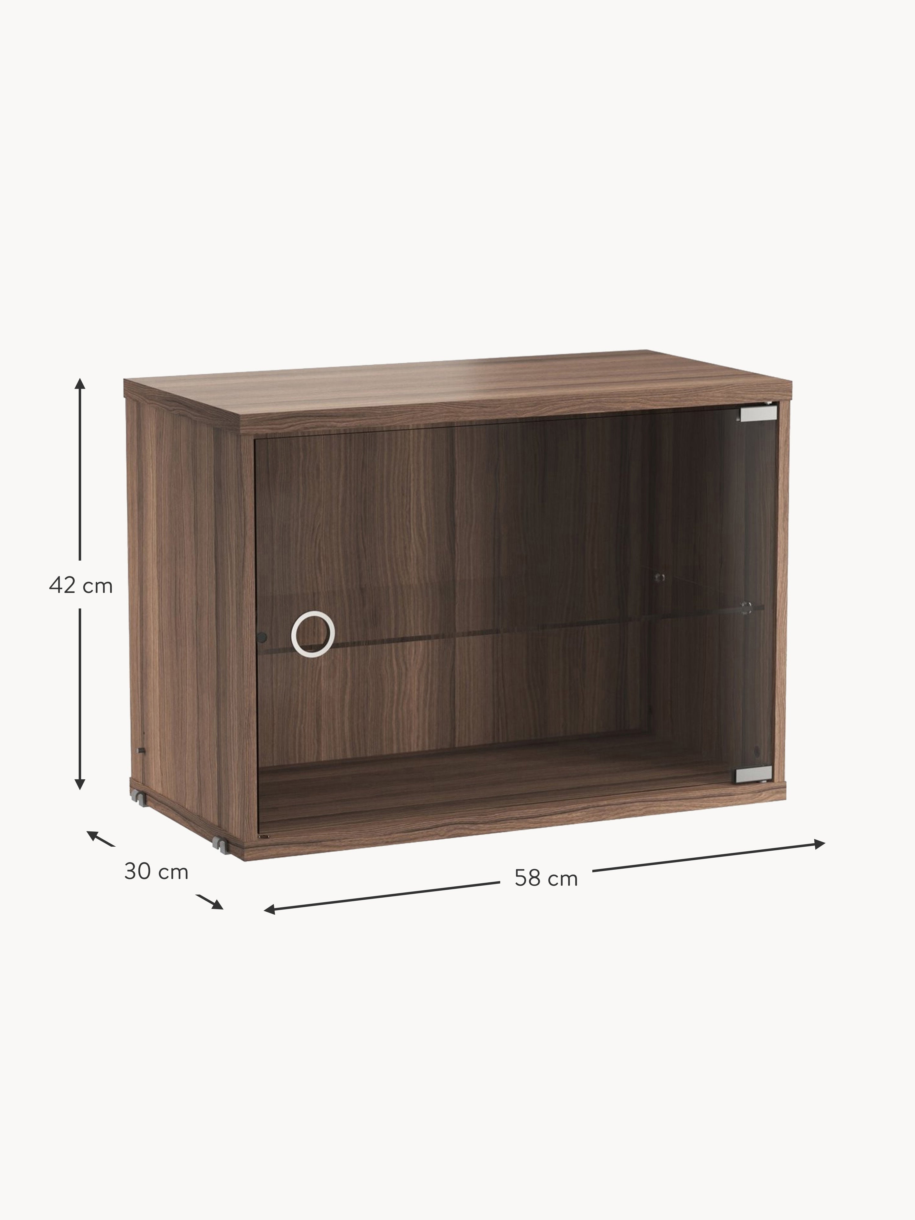 Display Cabinet String System with Swing Glass Door, W 58 x D 30 cm