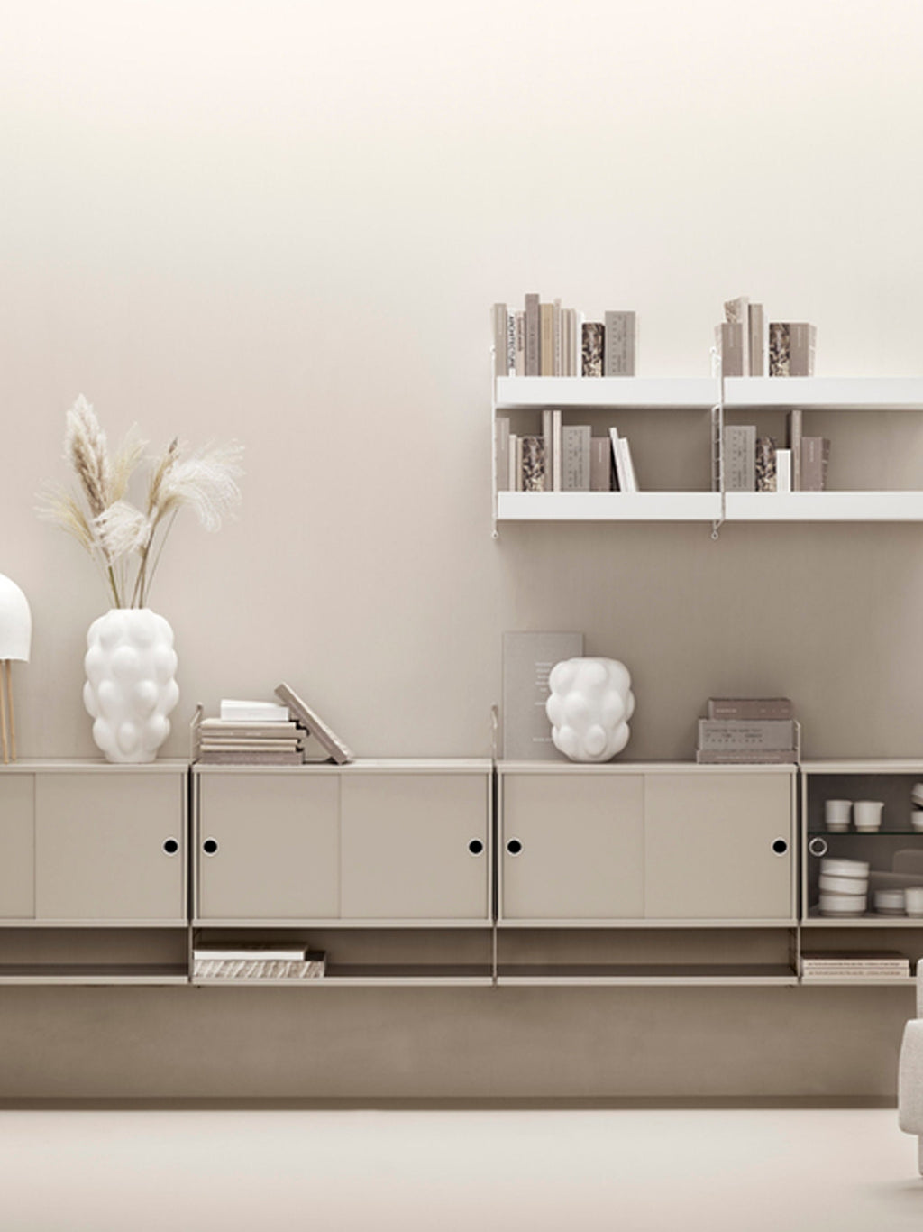 Cabinet String System with Sliding Doors, W 78 x D 30 cm