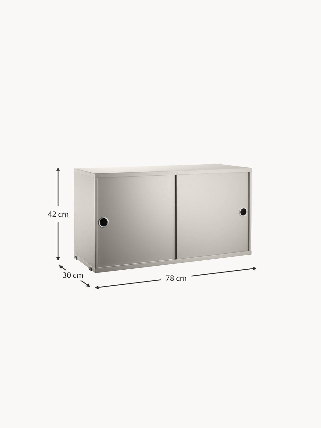 Cabinet String System with Sliding Doors, W 78 x D 30 cm