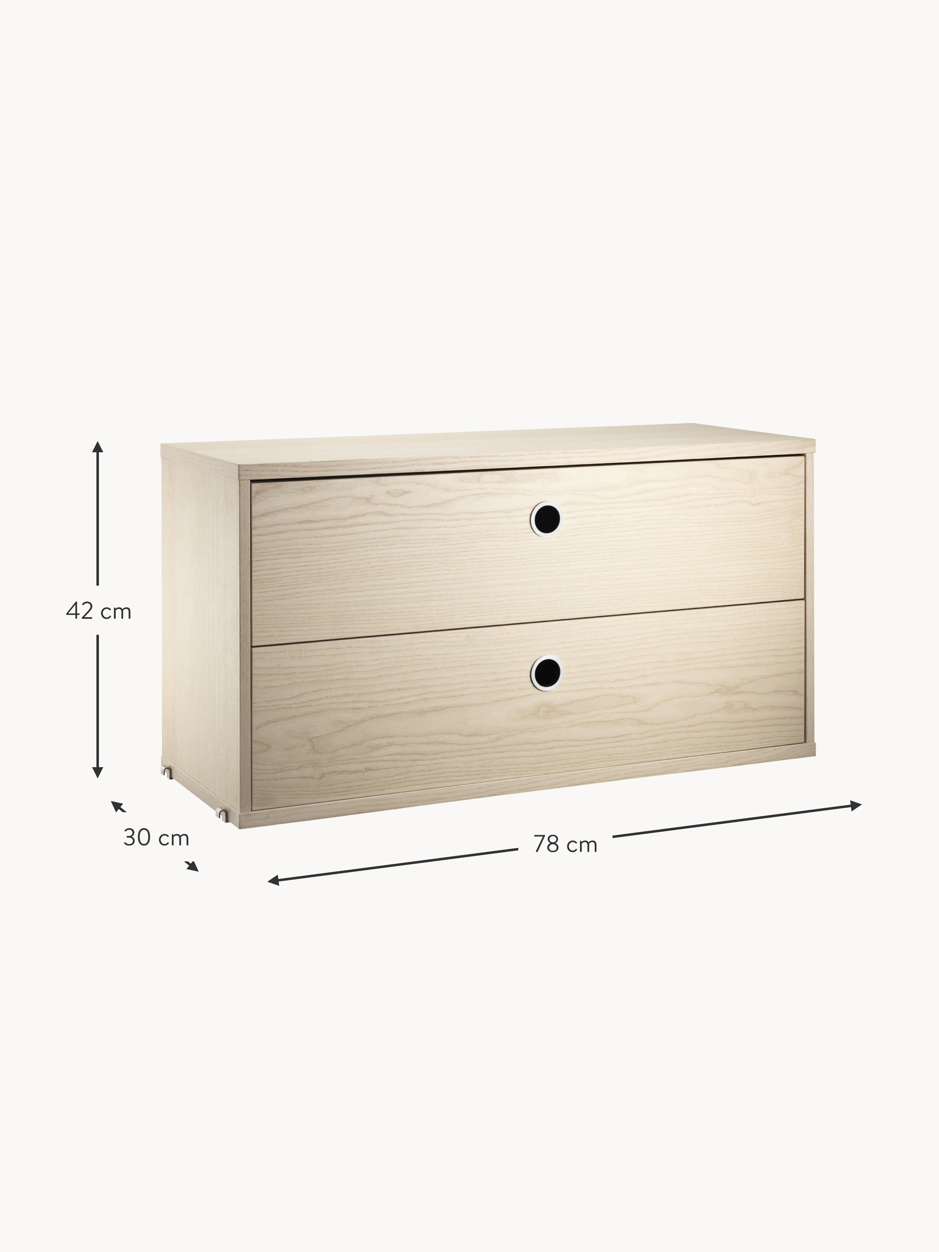Cabinet String System with Drawers, W 78 x D 30 cm