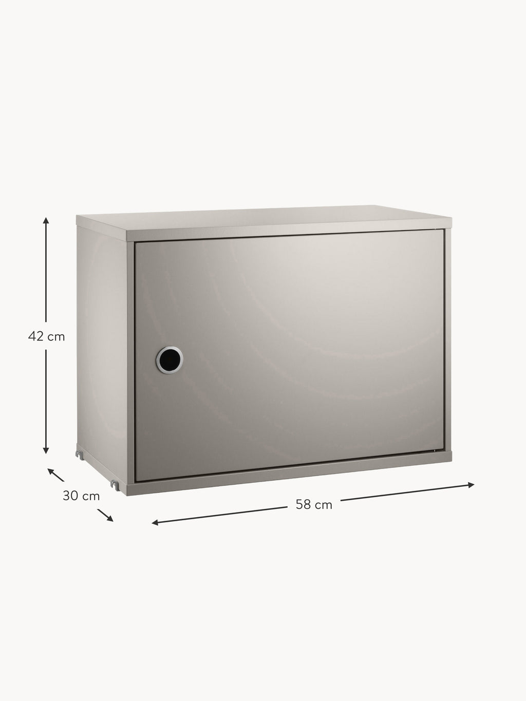 Cabinet String System with Swing Door, W 58 x D 30 cm