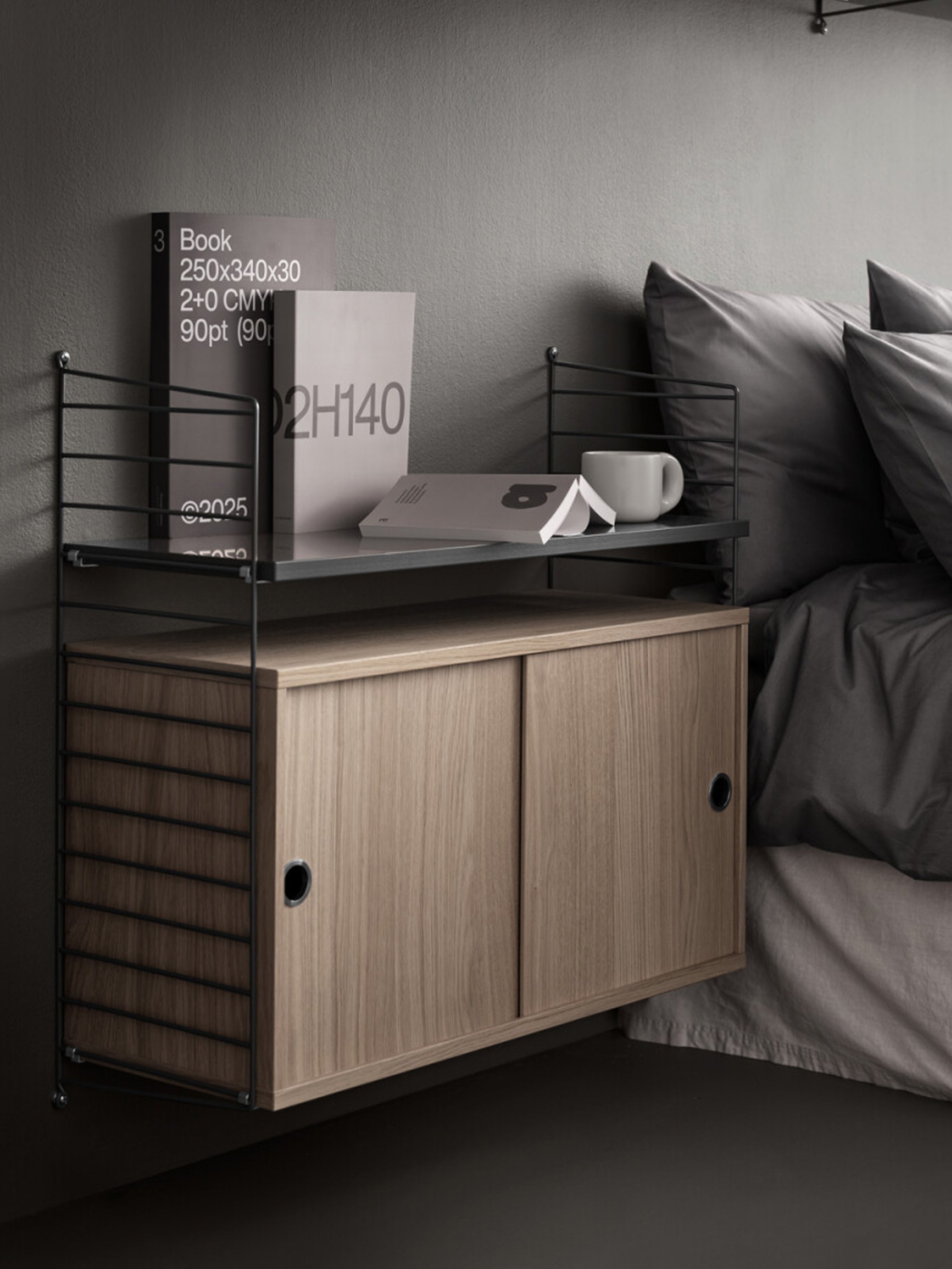 Cabinet String System with Sliding Doors, W 78 x D 20 cm
