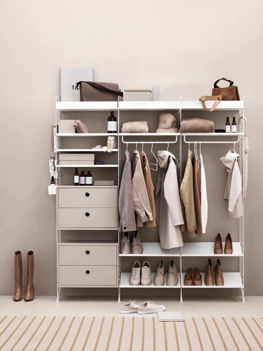 Cabinet String System with Drawers, W 58 x D 30 cm