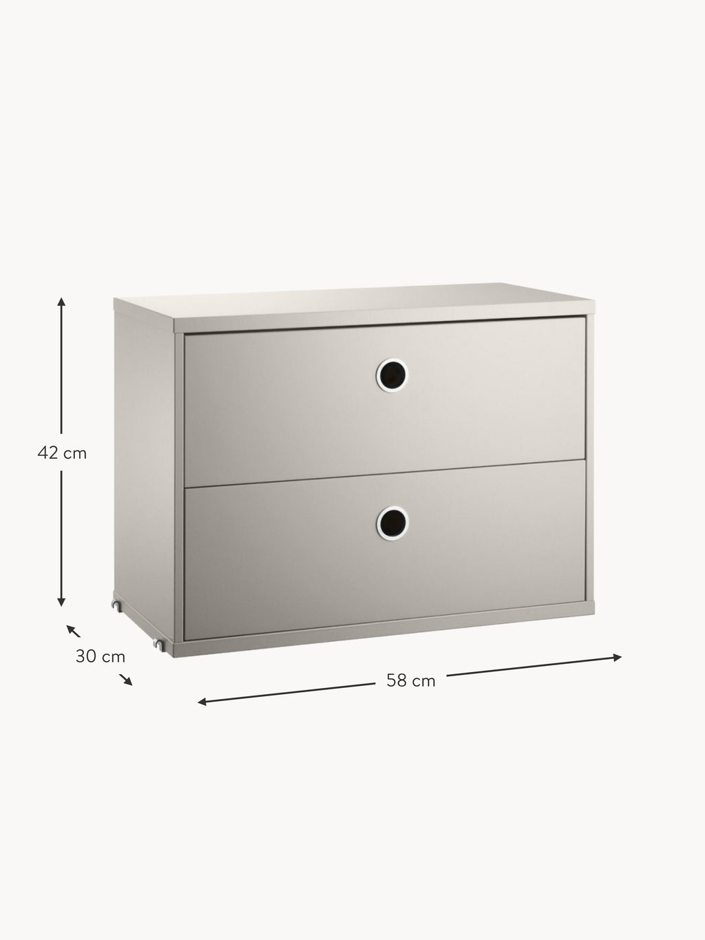 Cabinet String System with Drawers, W 58 x D 30 cm