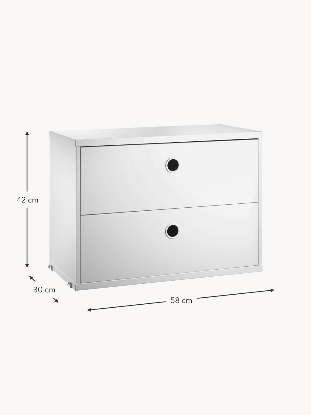 Cabinet String System with Drawers, W 58 x D 30 cm