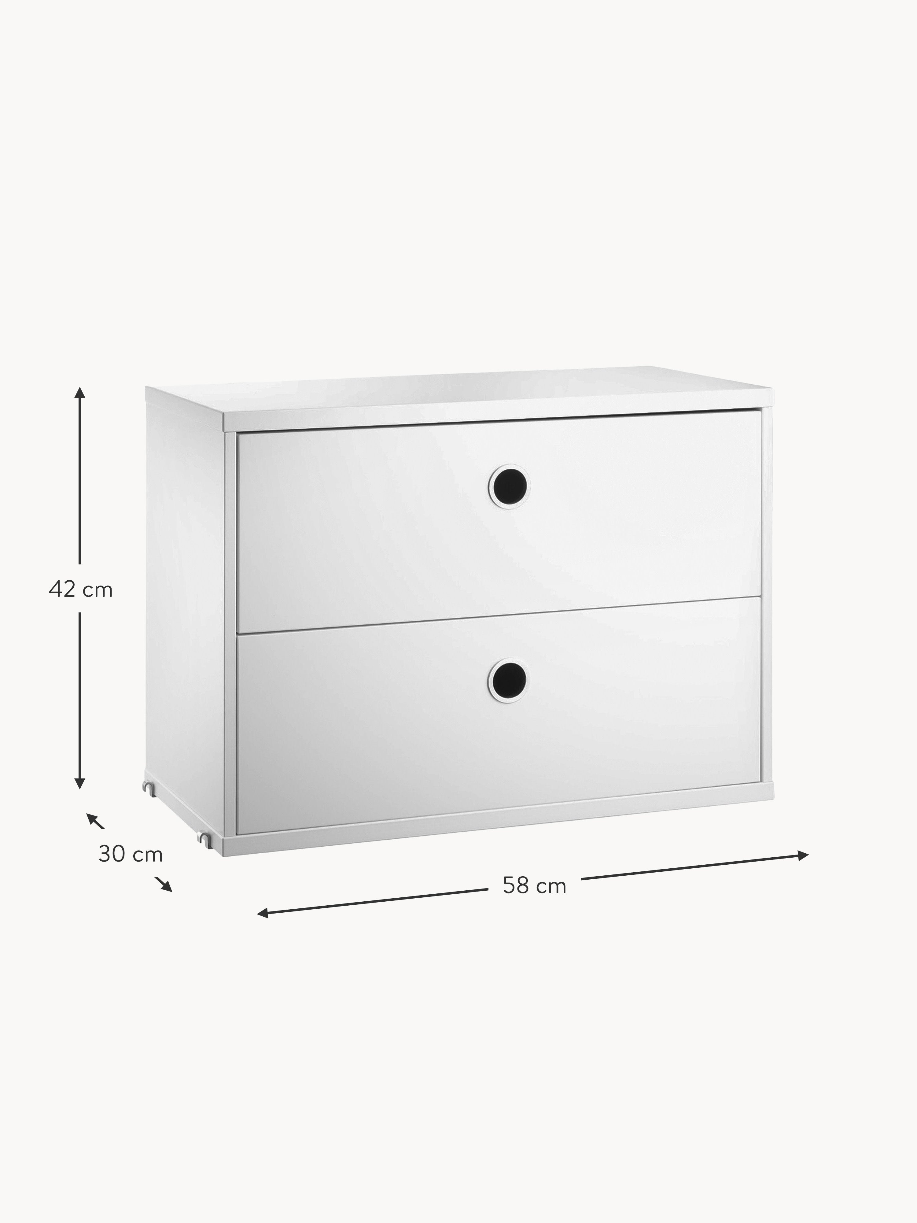 Cabinet String System with Drawers, W 58 x D 30 cm