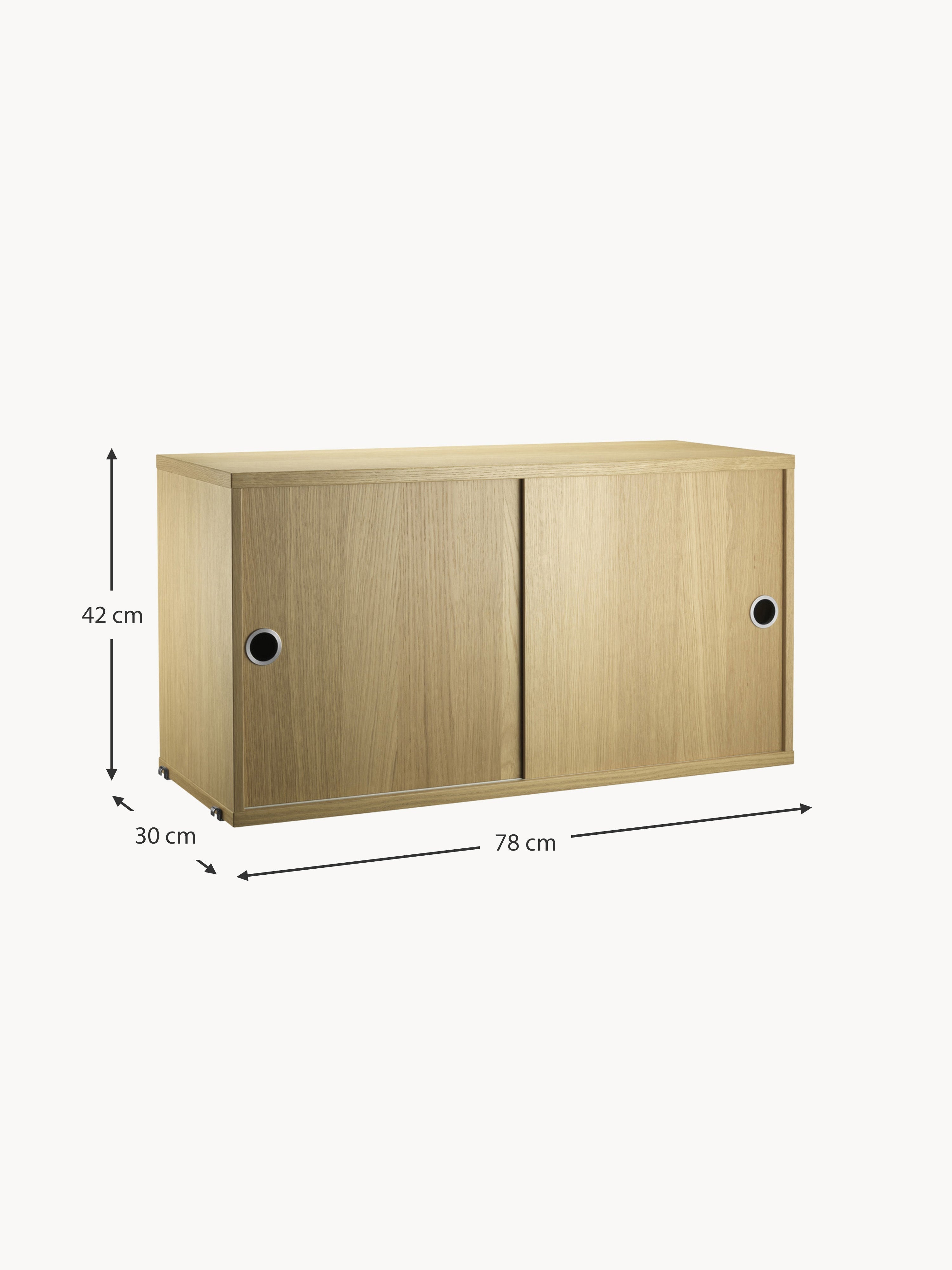 Cabinet String System with Sliding Doors, W 78 x D 30 cm