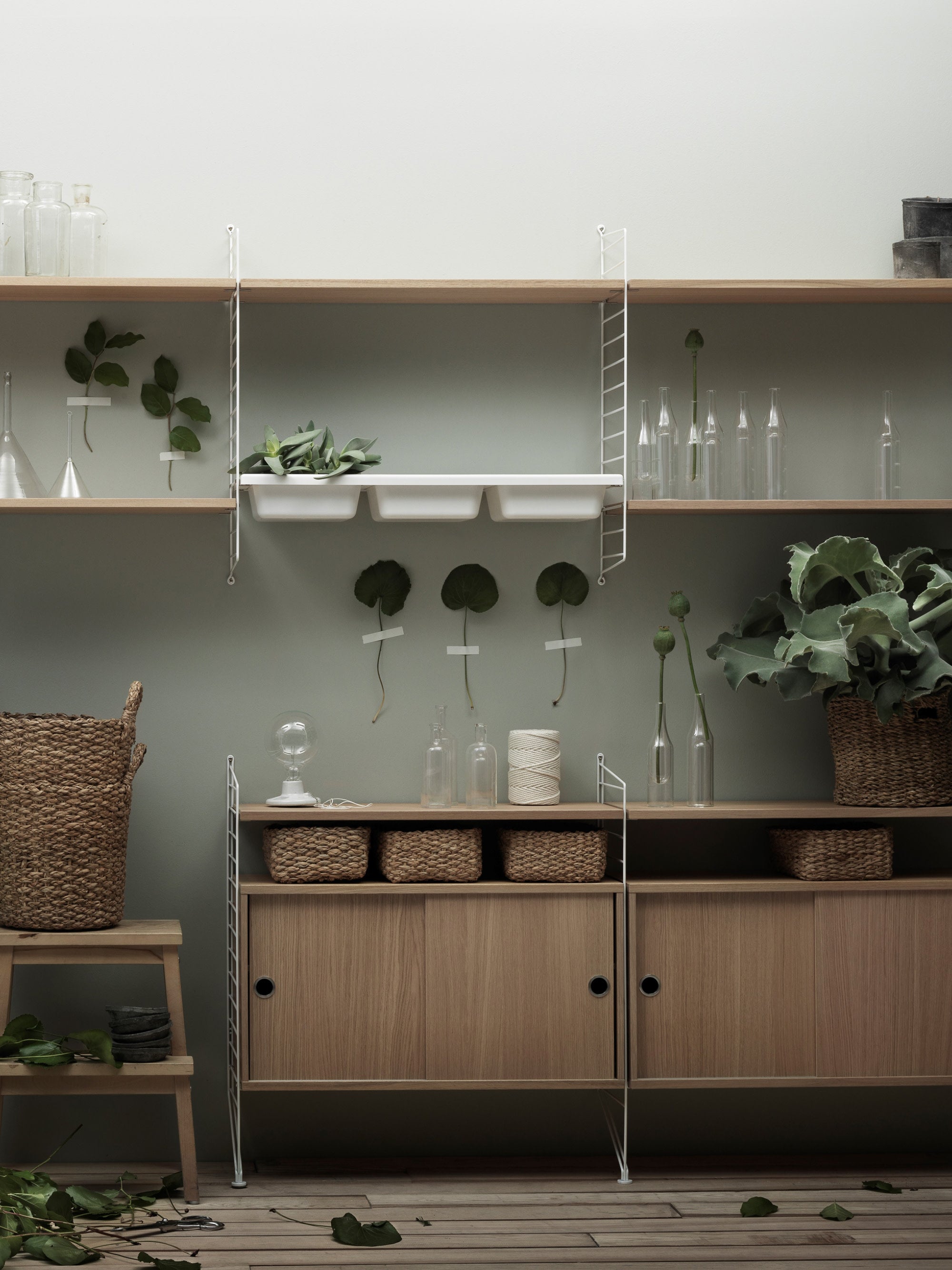 Cabinet String System with Sliding Doors, W 78 x D 30 cm