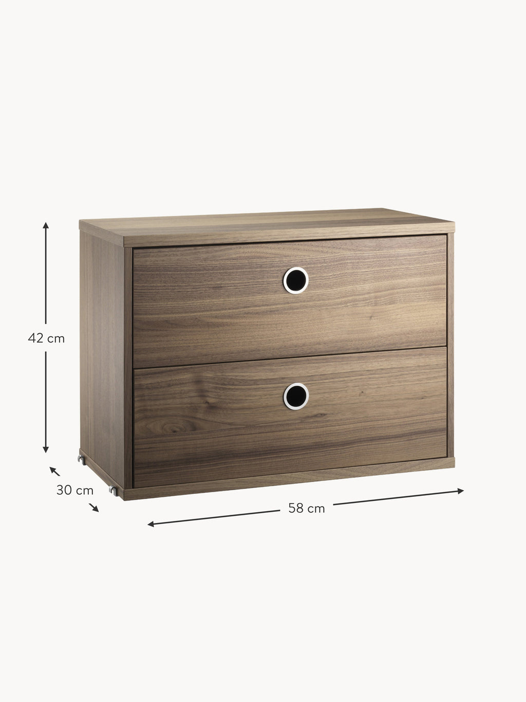 Cabinet String System with Drawers, W 58 x D 30 cm