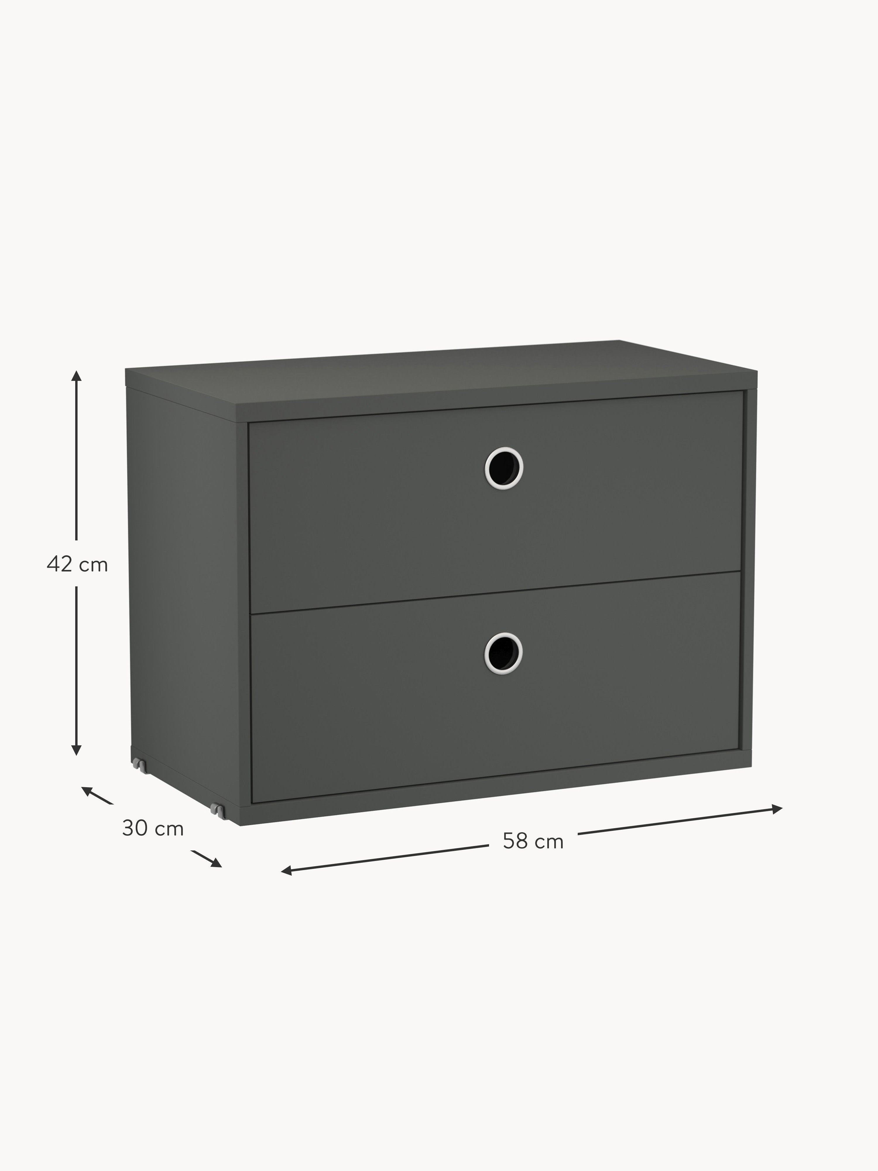 Cabinet String System with Drawers, W 58 x D 30 cm