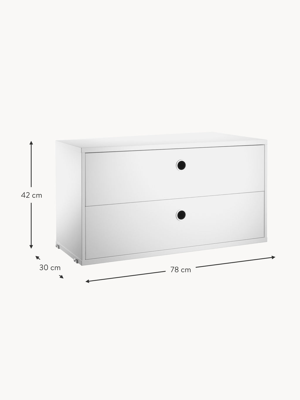 Cabinet String System with Drawers, W 78 x D 30 cm