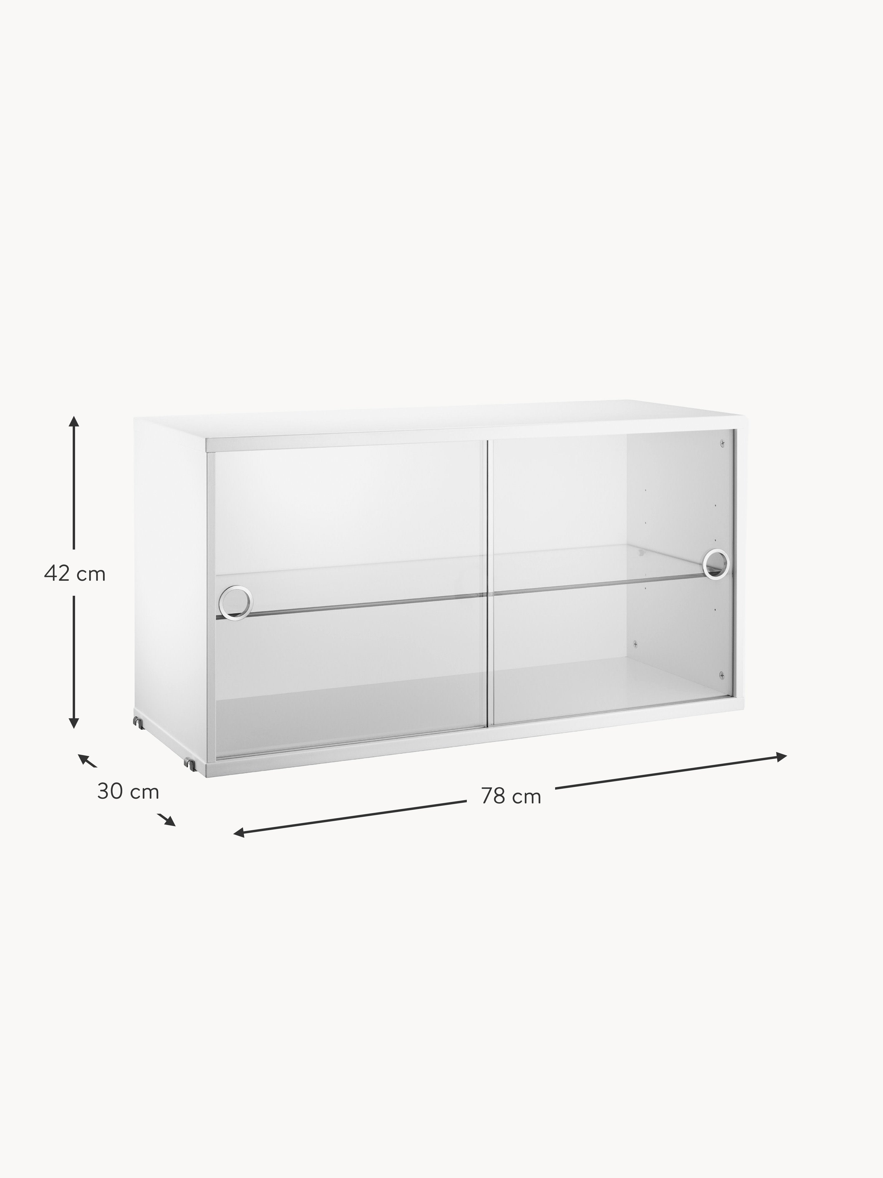 Display Cabinet String System with Sliding Glass Doors, W 78 x D 30 cm