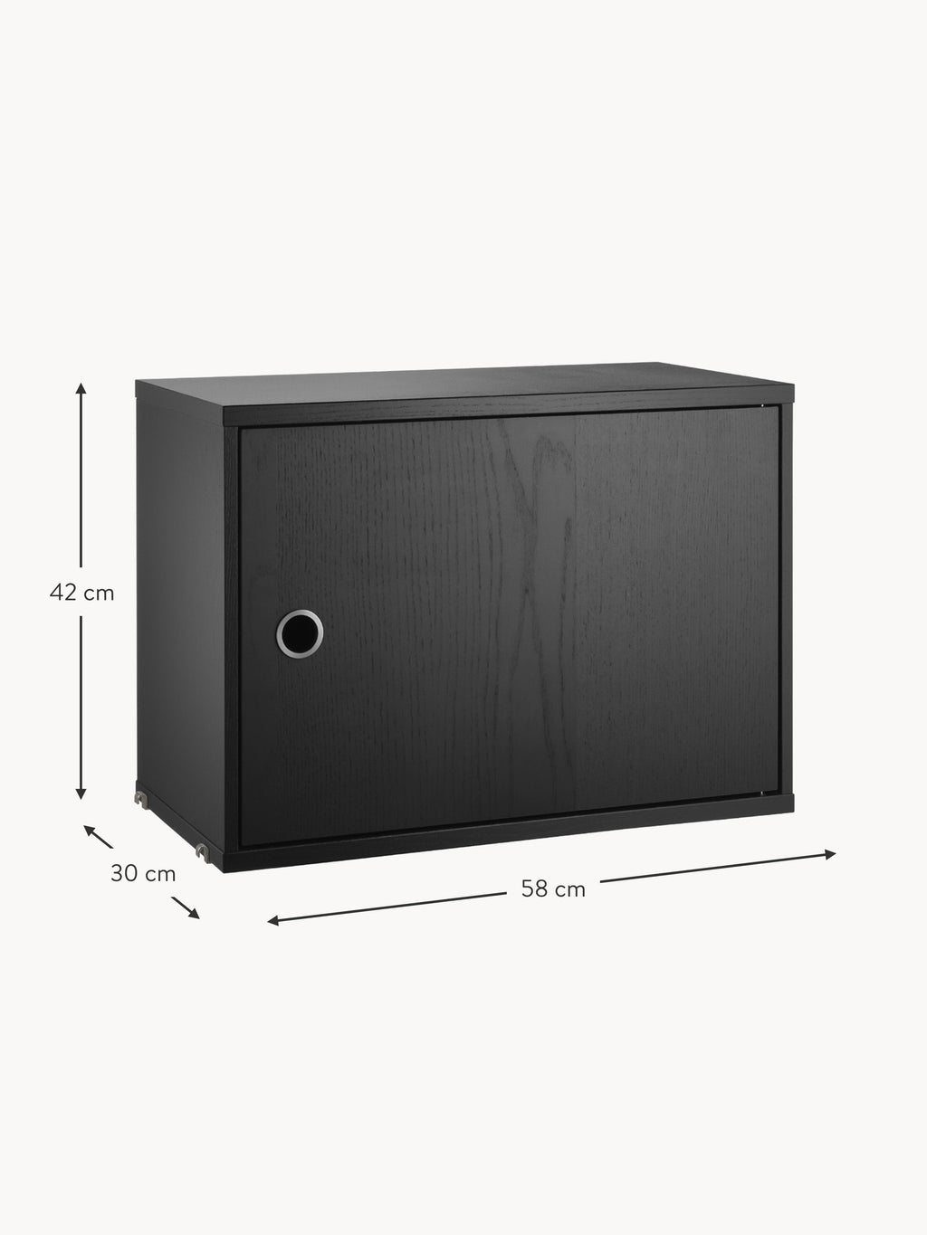 Cabinet String System with Swing Door, W 58 x D 30 cm