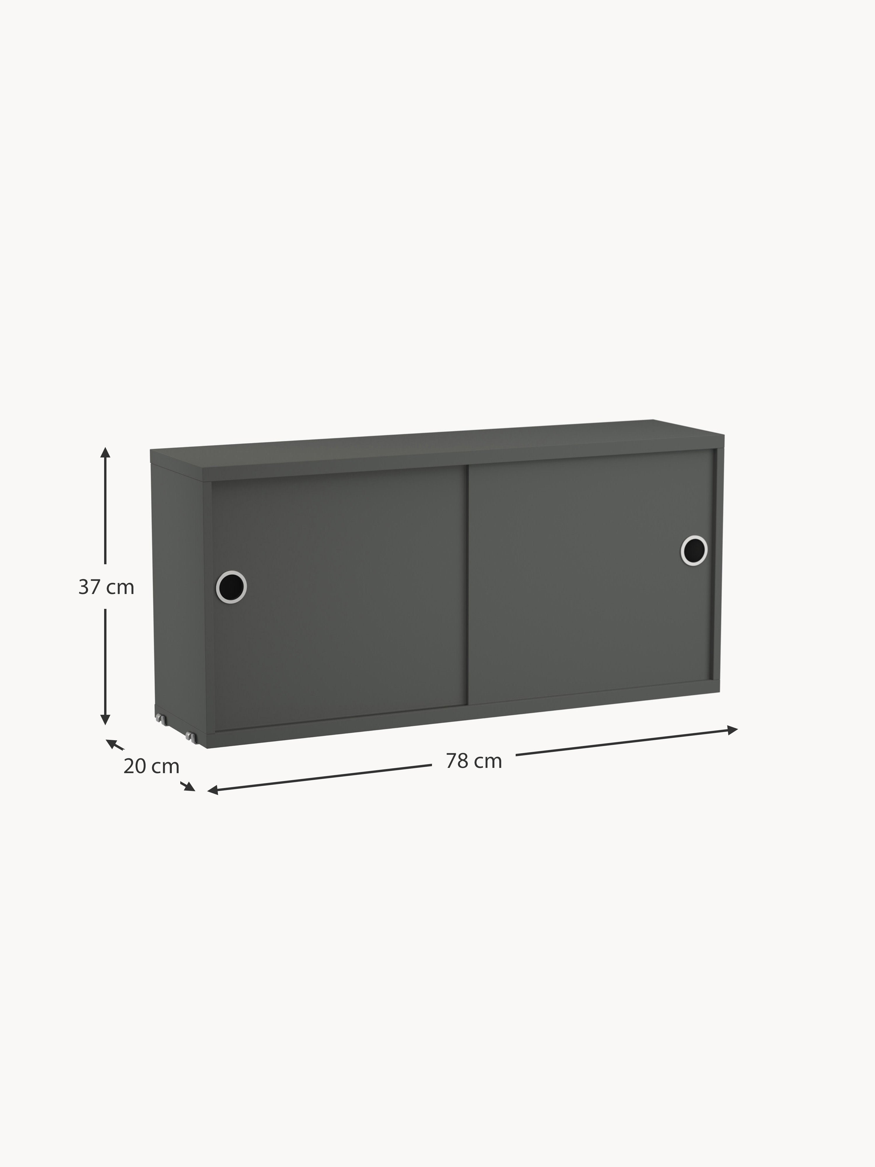 Cabinet String System with Sliding Doors, W 78 x D 20 cm