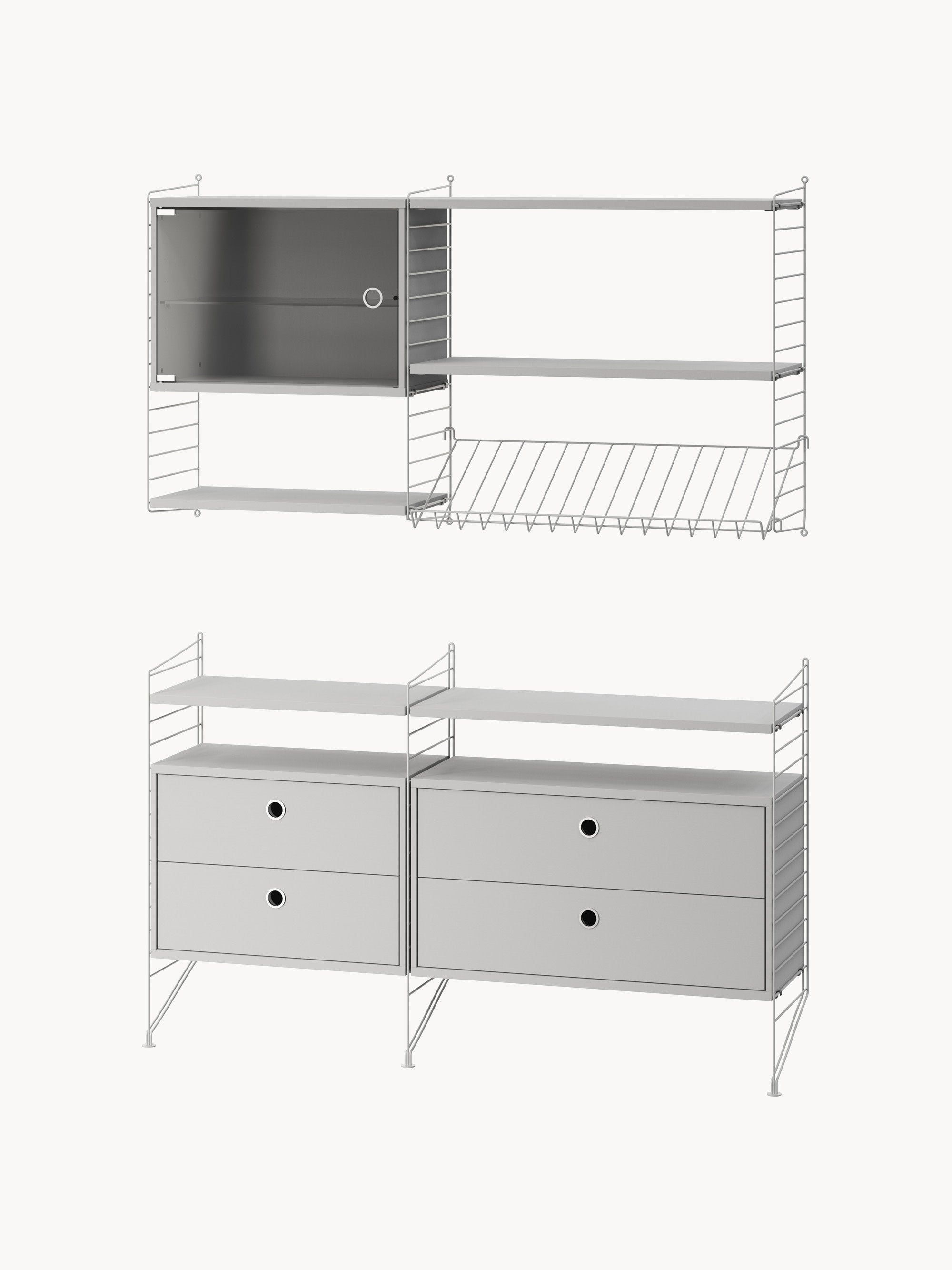 Display Cabinet String System with Swing Glass Door, W 58 x D 30 cm