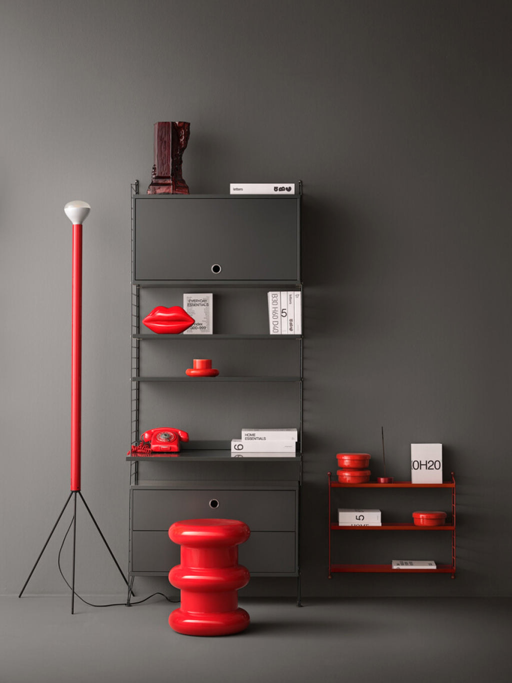 Cabinet String System with Flip Door, W 78 x D 30 cm