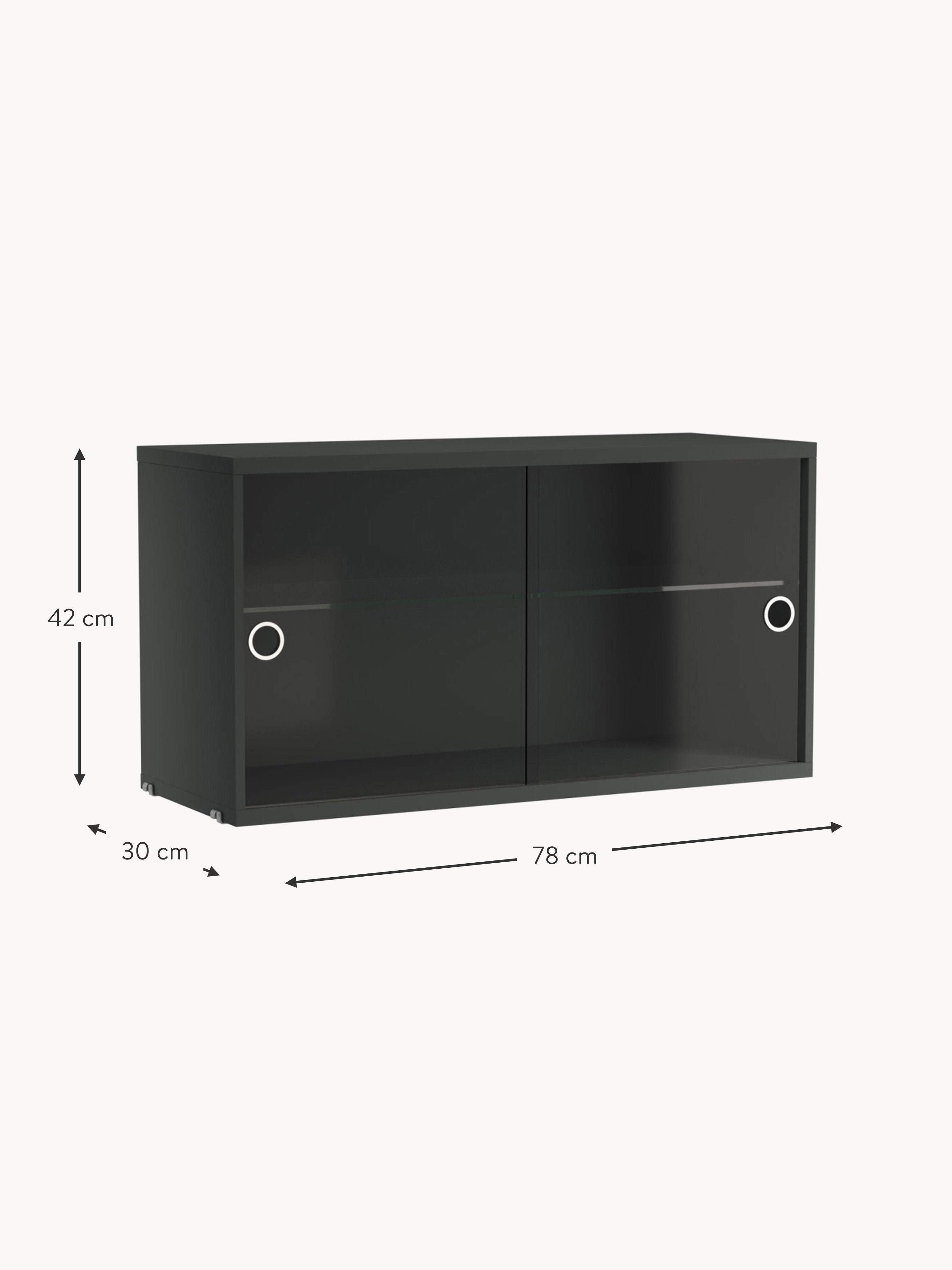 Display Cabinet String System with Sliding Glass Doors, W 78 x D 30 cm