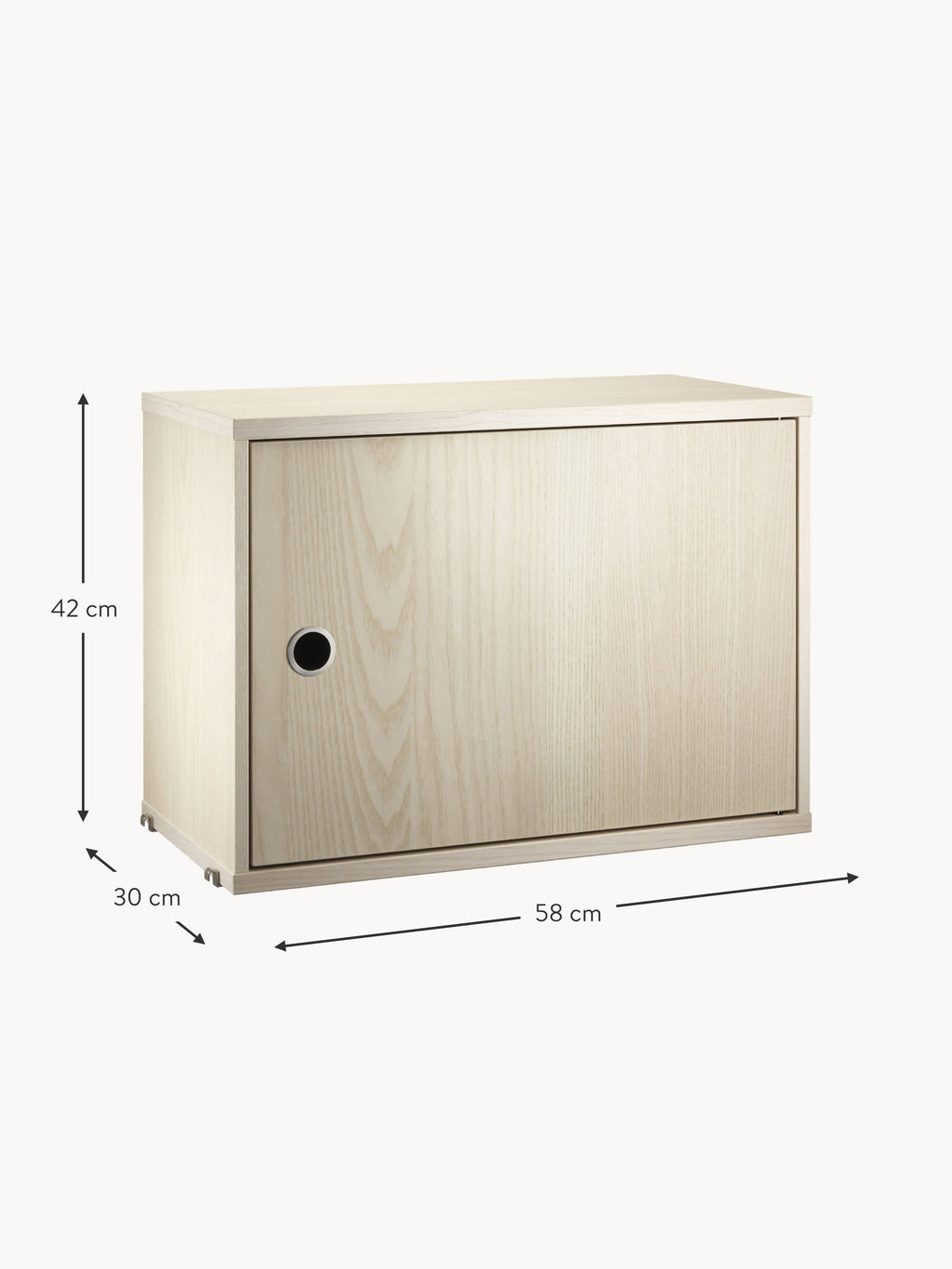 Cabinet String System with Swing Door, W 58 x D 30 cm