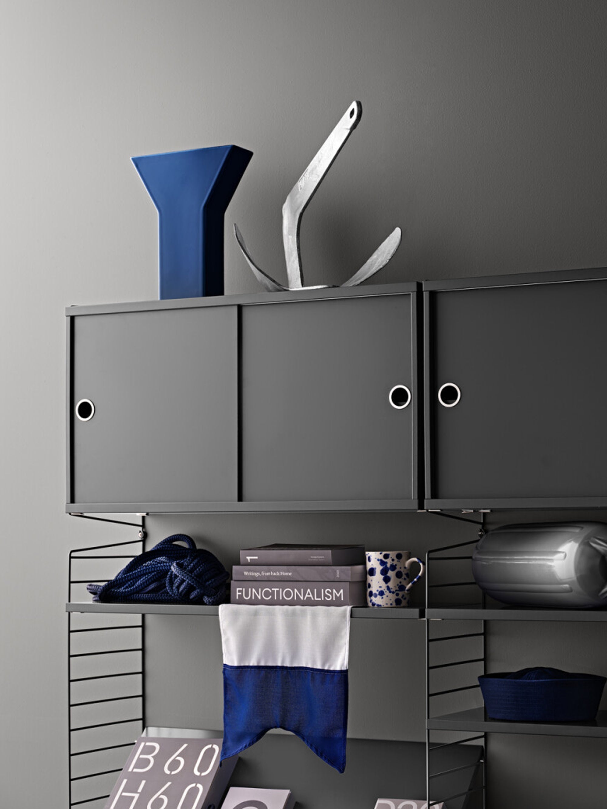 Cabinet String System with Sliding Doors, W 78 x D 30 cm