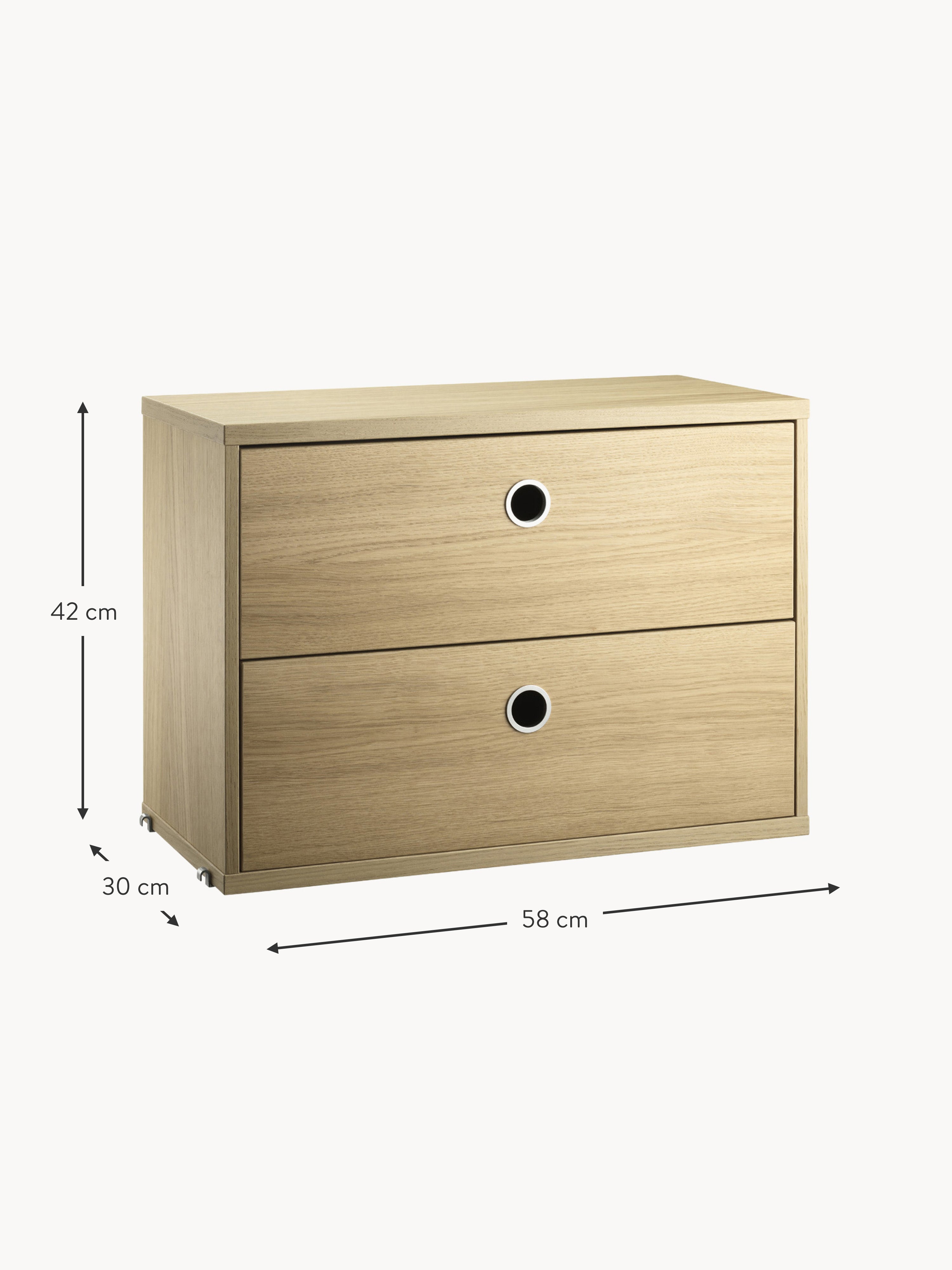 Cabinet String System with Drawers, W 58 x D 30 cm