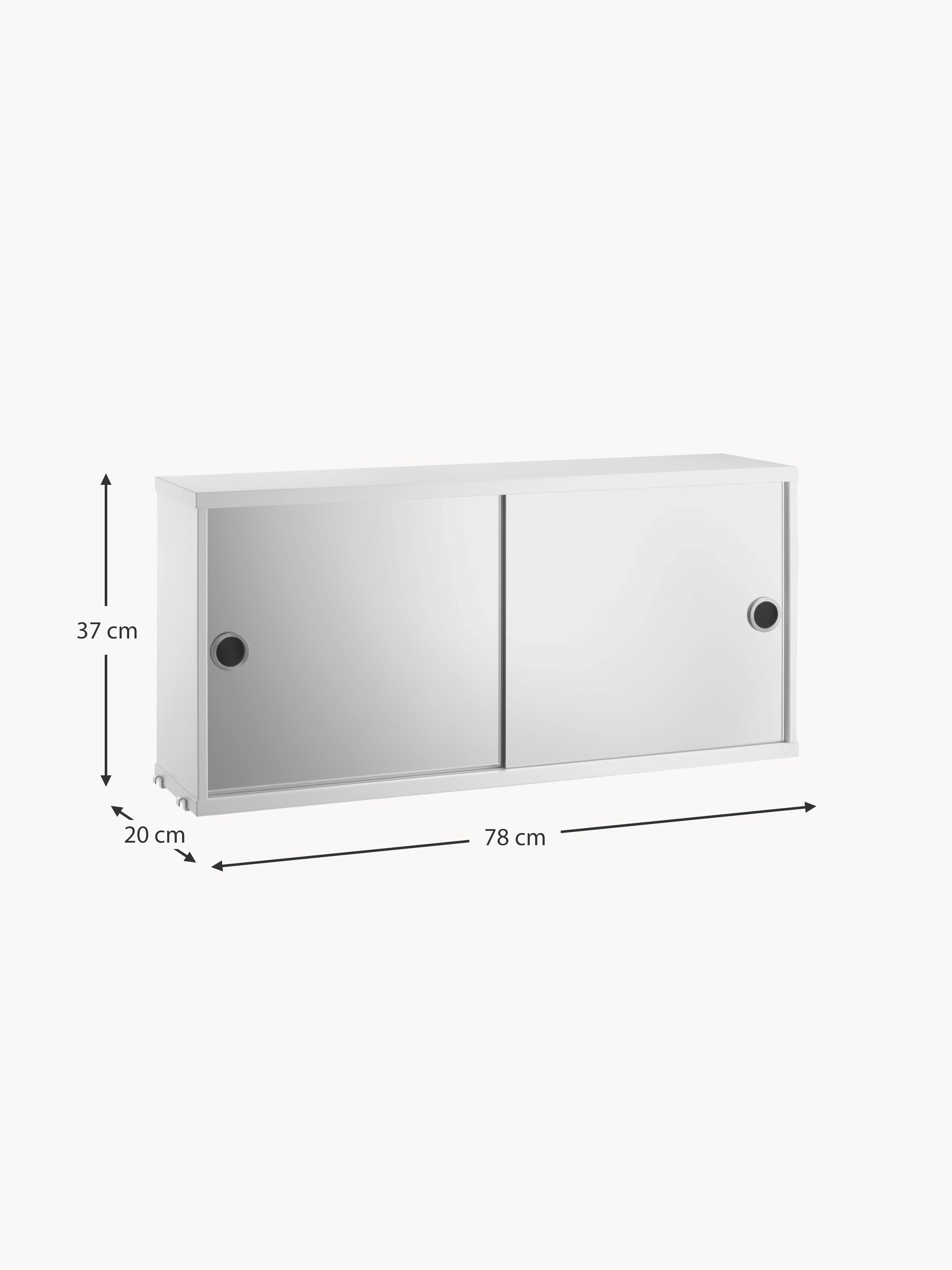Cabinet String System with Two Mirror Doors, W 78 x D 20 cm