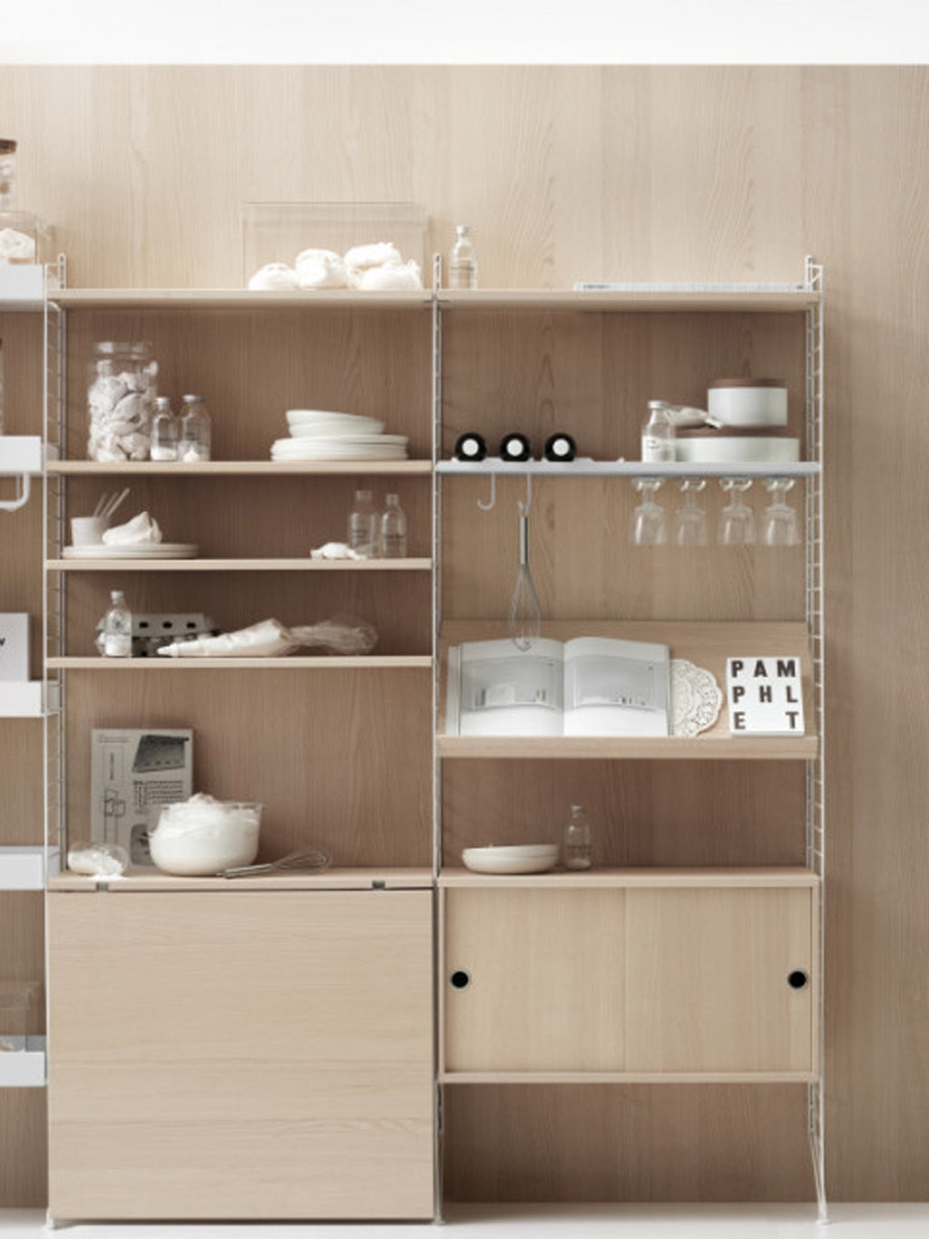 Cabinet String System with Sliding Doors, W 78 x D 30 cm
