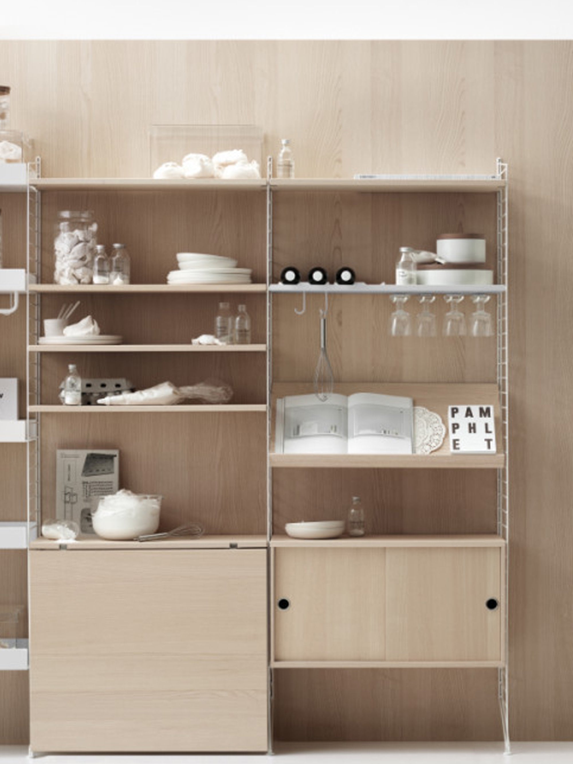 Cabinet String System with Sliding Doors, W 78 x D 30 cm