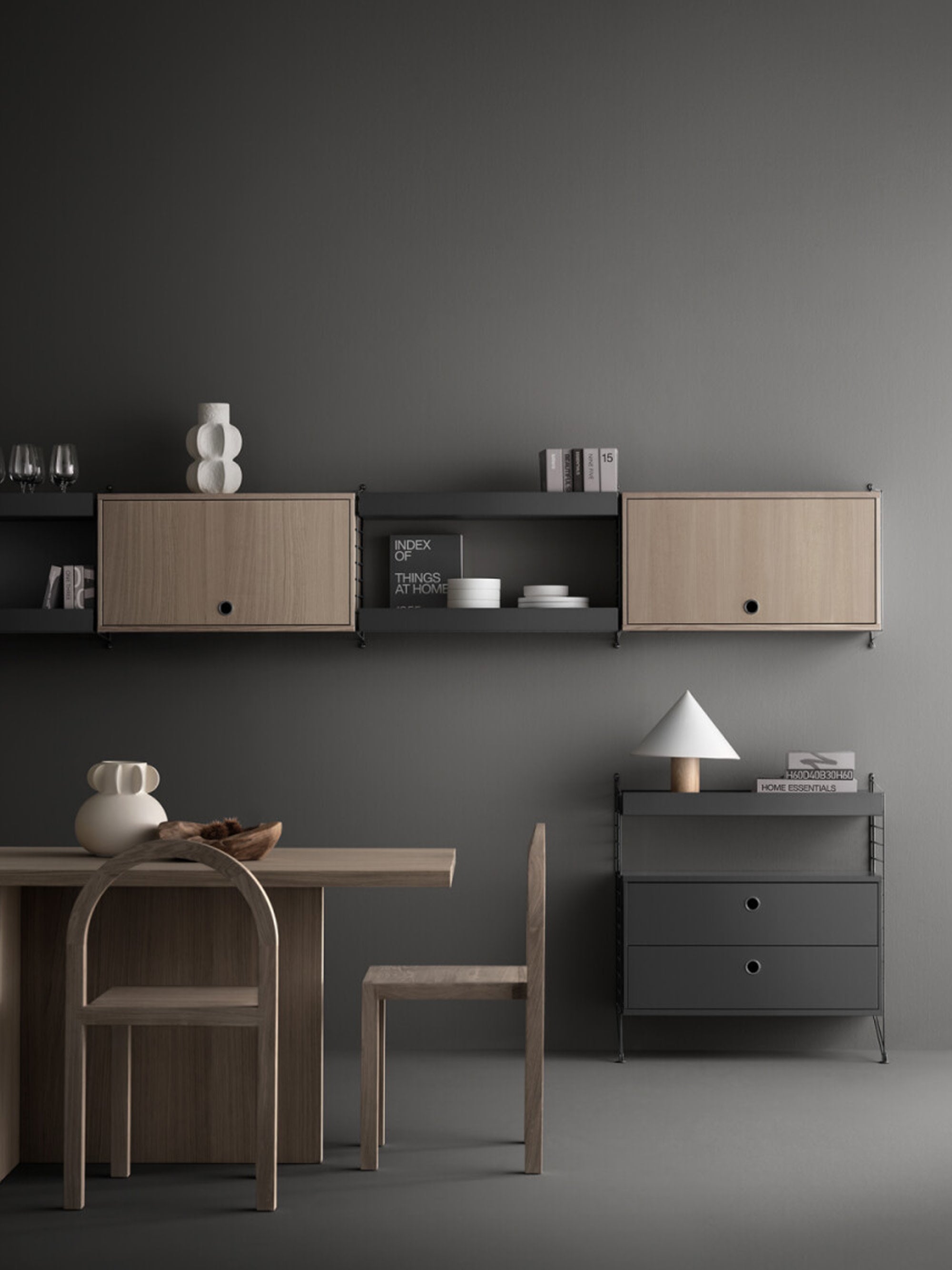 Cabinet String System with Flip Door, W 78 x D 30 cm