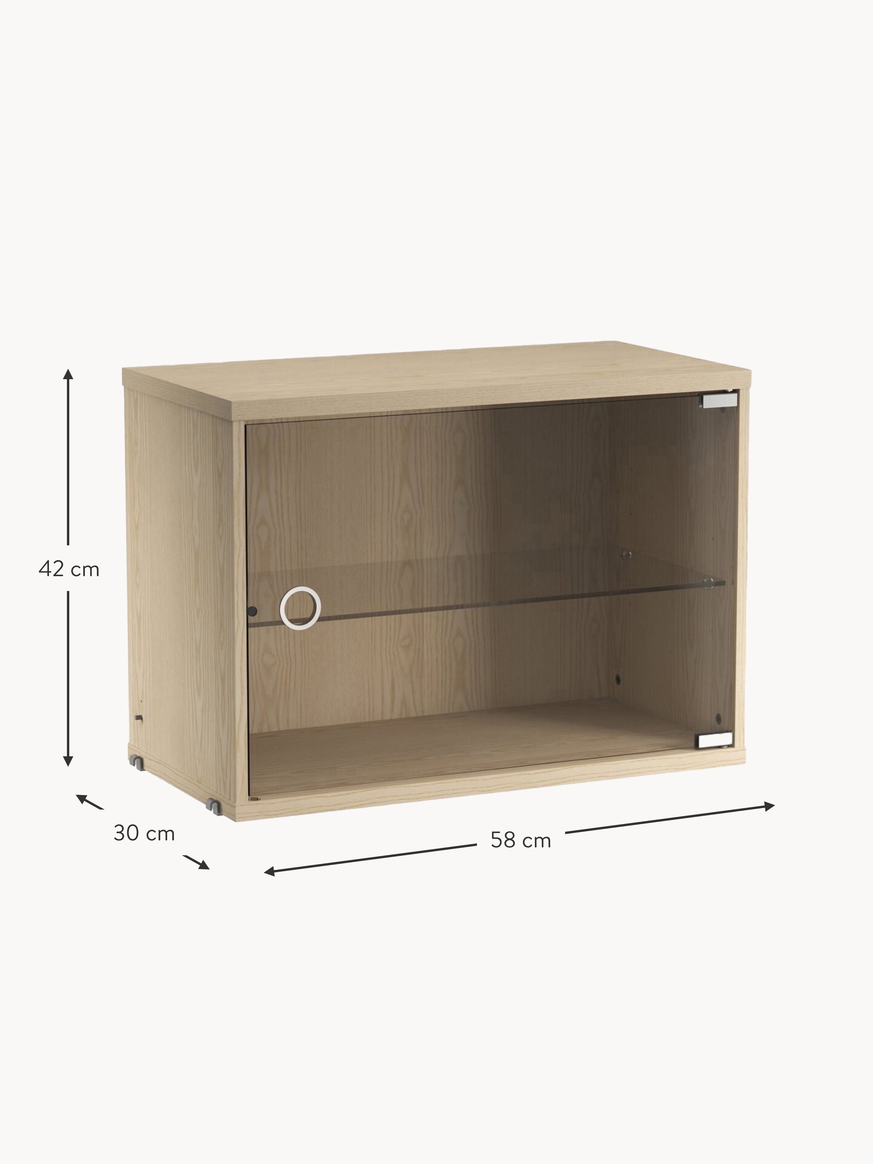 Display Cabinet String System with Swing Glass Door, W 58 x D 30 cm