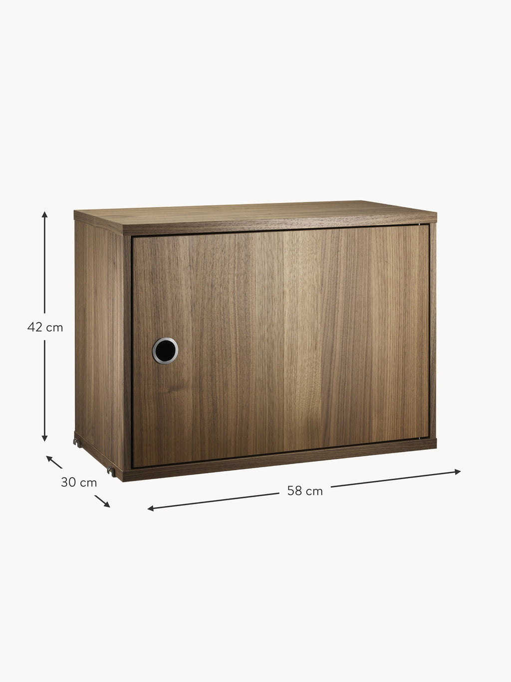 Cabinet String System with Swing Door, W 58 x D 30 cm
