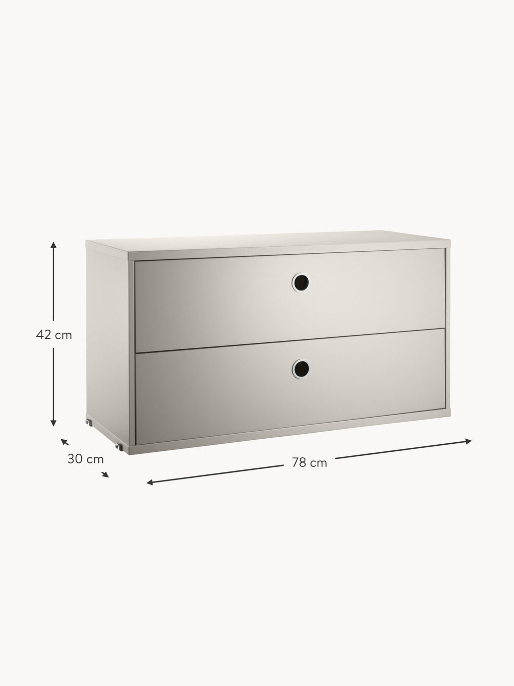 Cabinet String System with Drawers, W 78 x D 30 cm