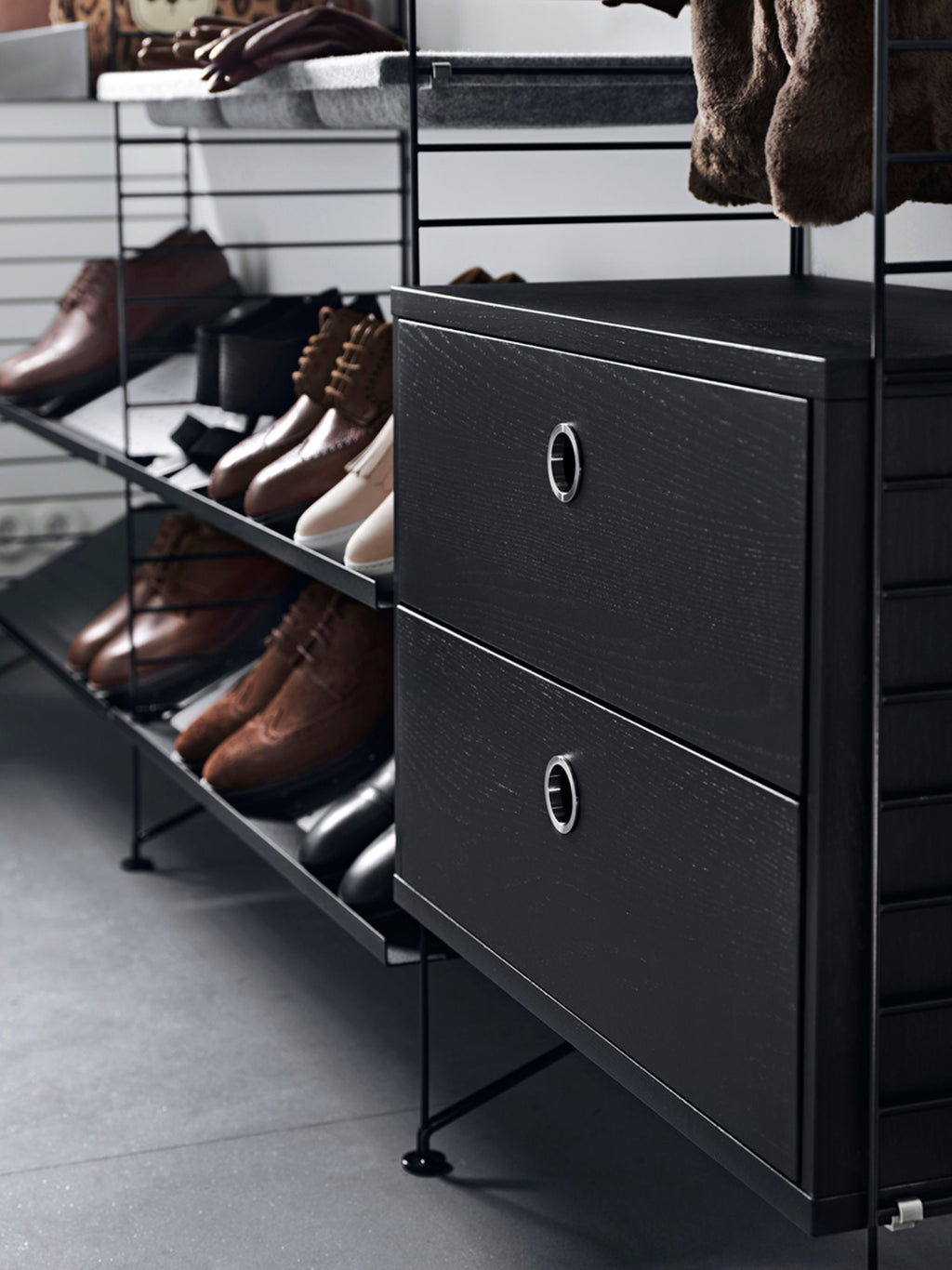Cabinet String System with Drawers, W 58 x D 30 cm
