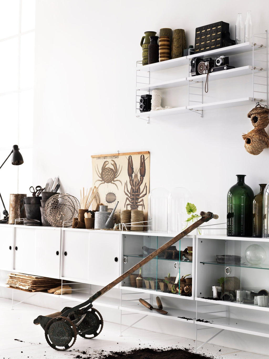 Cabinet String System with Sliding Doors, W 78 x D 20 cm