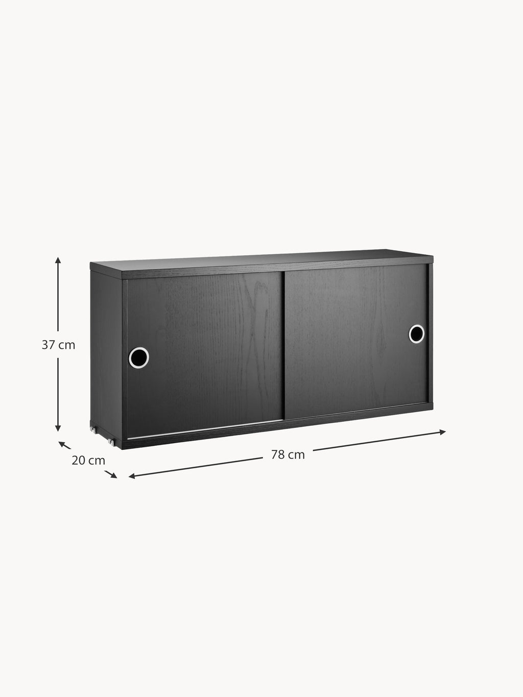 Cabinet String System with Sliding Doors, W 78 x D 20 cm