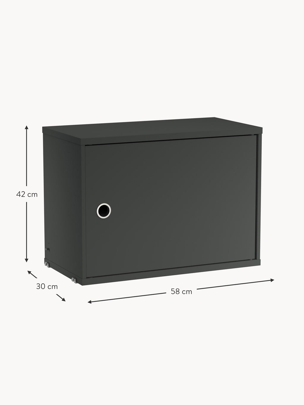 Cabinet String System with Swing Door, W 58 x D 30 cm
