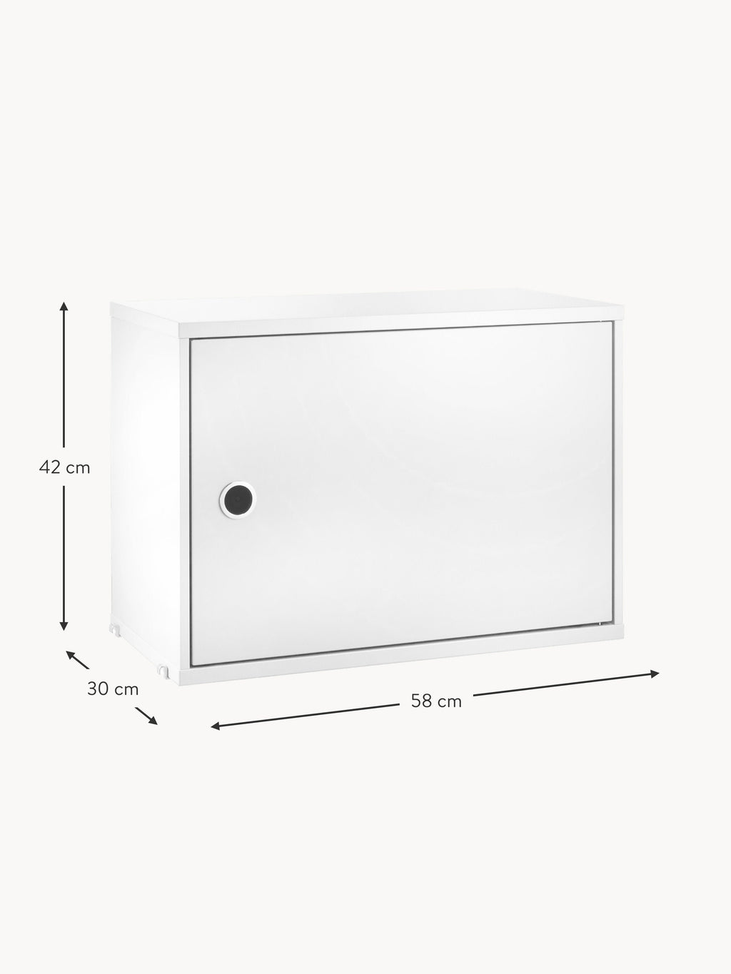 Cabinet String System with Swing Door, W 58 x D 30 cm