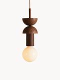 Gallery image 1 - Small Handmade Dimmable Pendant Light Junit Walnuss
