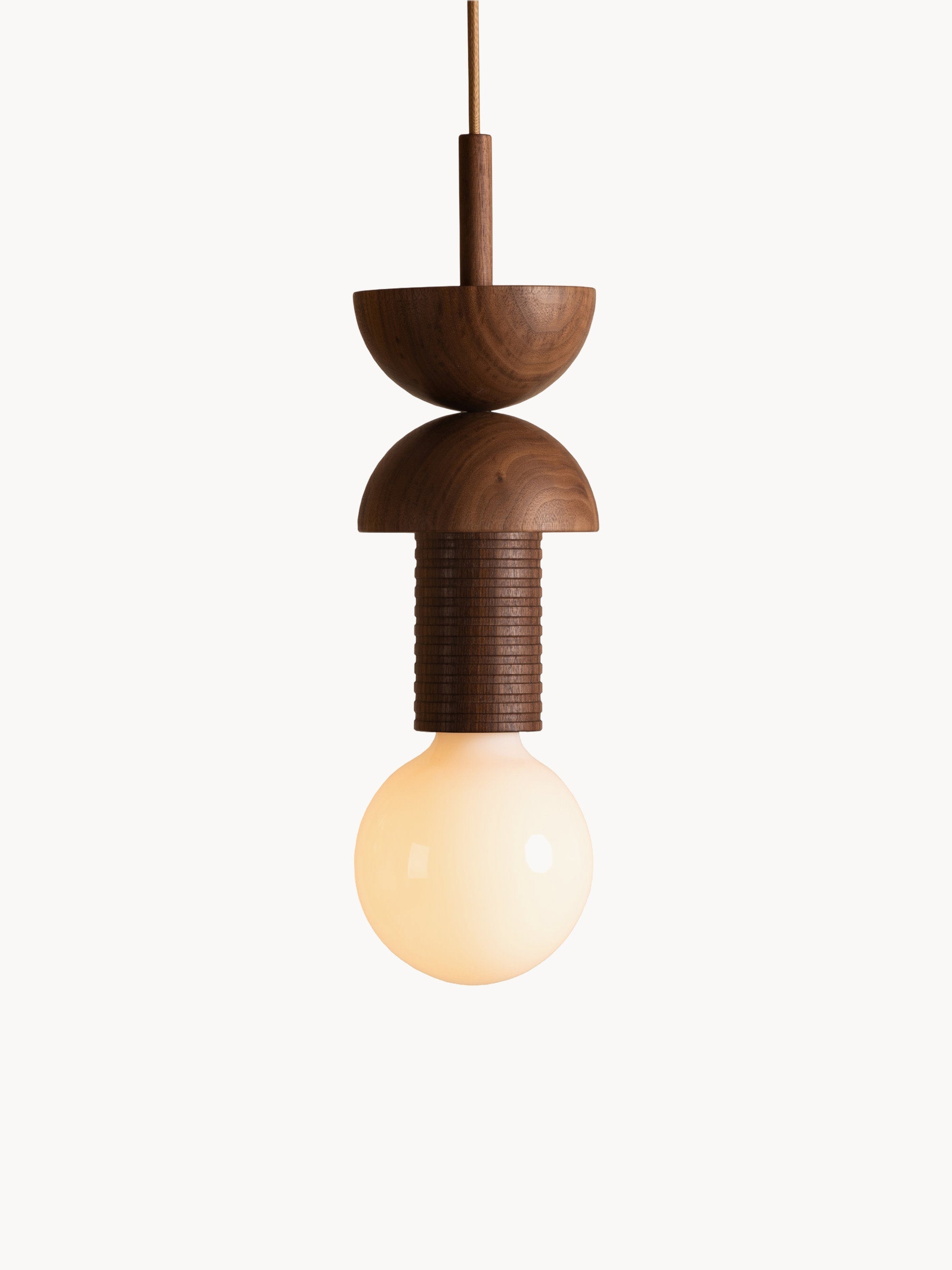 Gallery image 1 - Small Handmade Dimmable Pendant Light Junit Walnuss