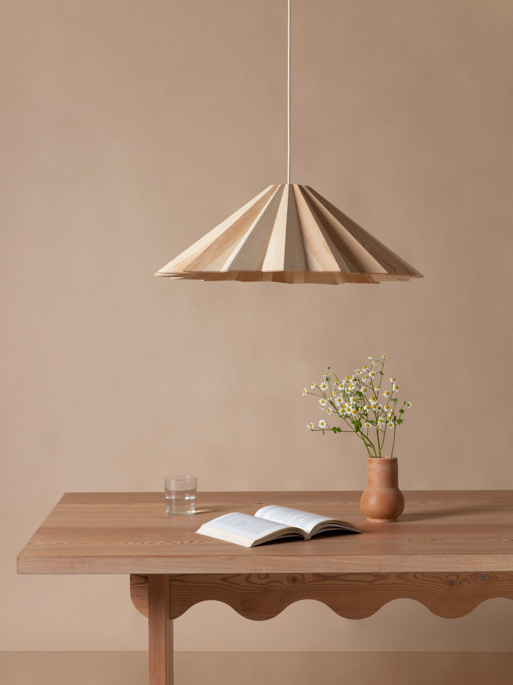 Stratus Handmade Pine Wood Pendant Light, in various sizes