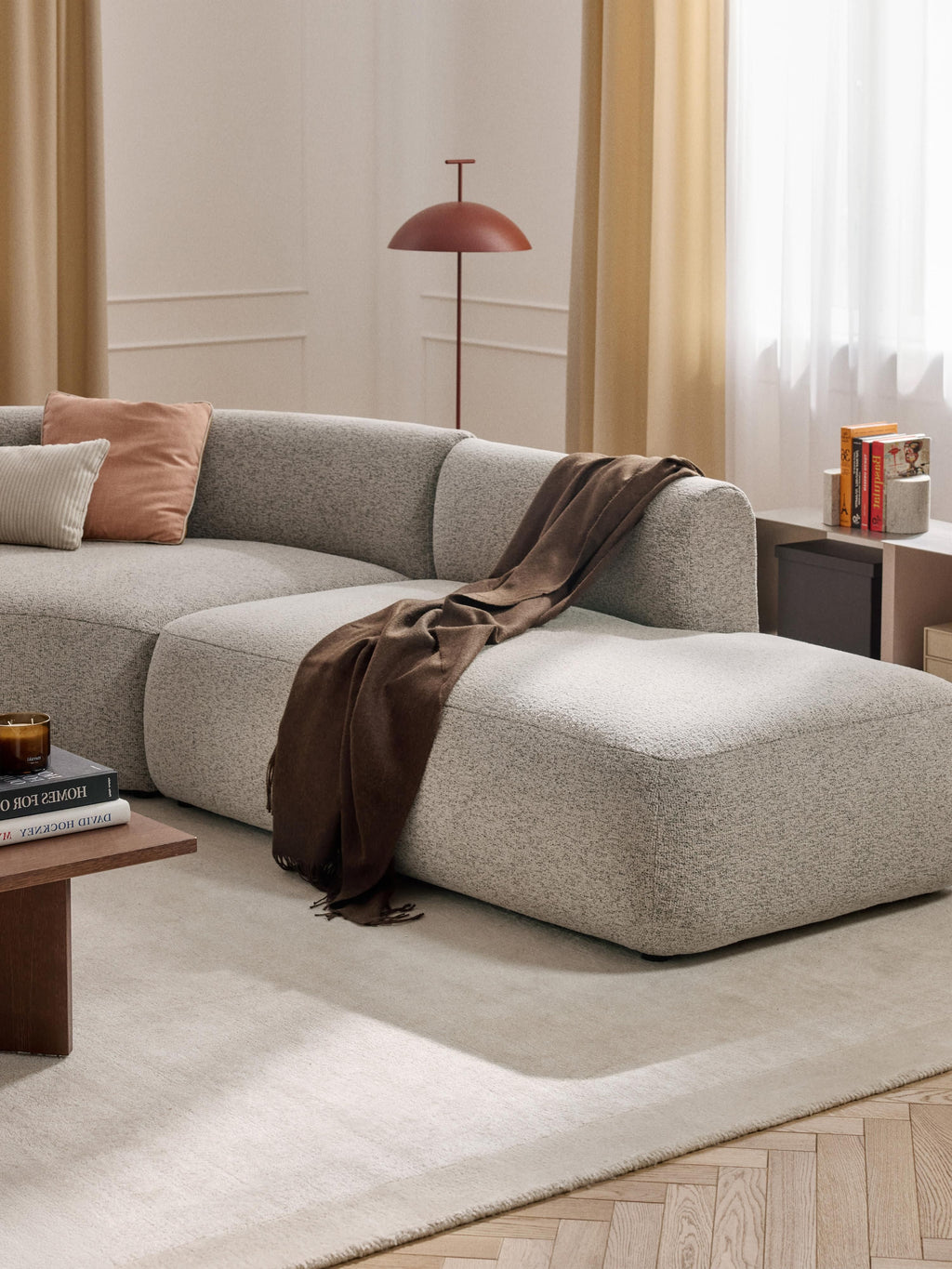 Sofia Modular Bouclé Corner Sofa (4-seater)