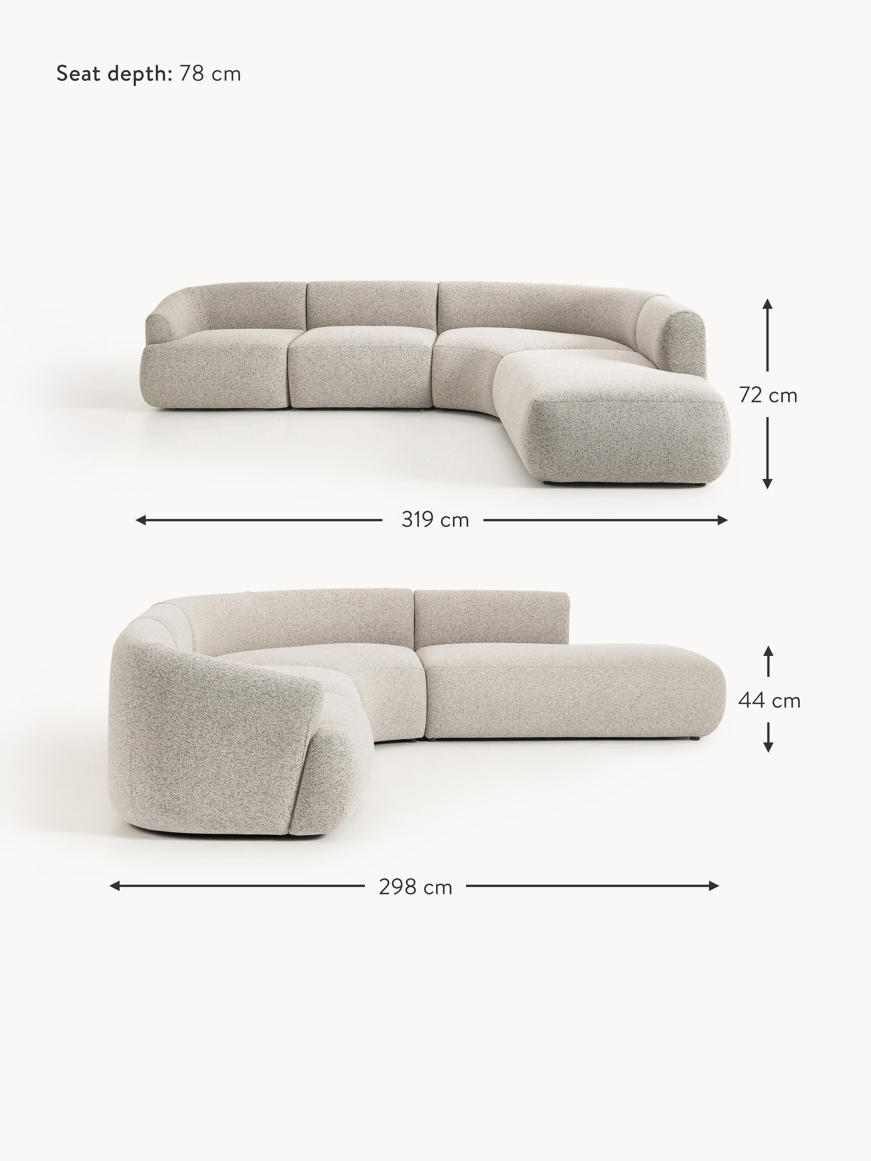 Sofia Modular Bouclé Corner Sofa (4-seater)