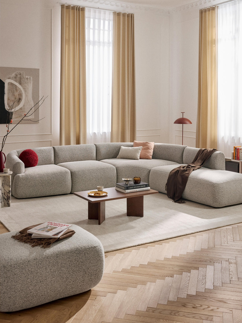 Sofia Modular Bouclé Corner Sofa (4-seater)