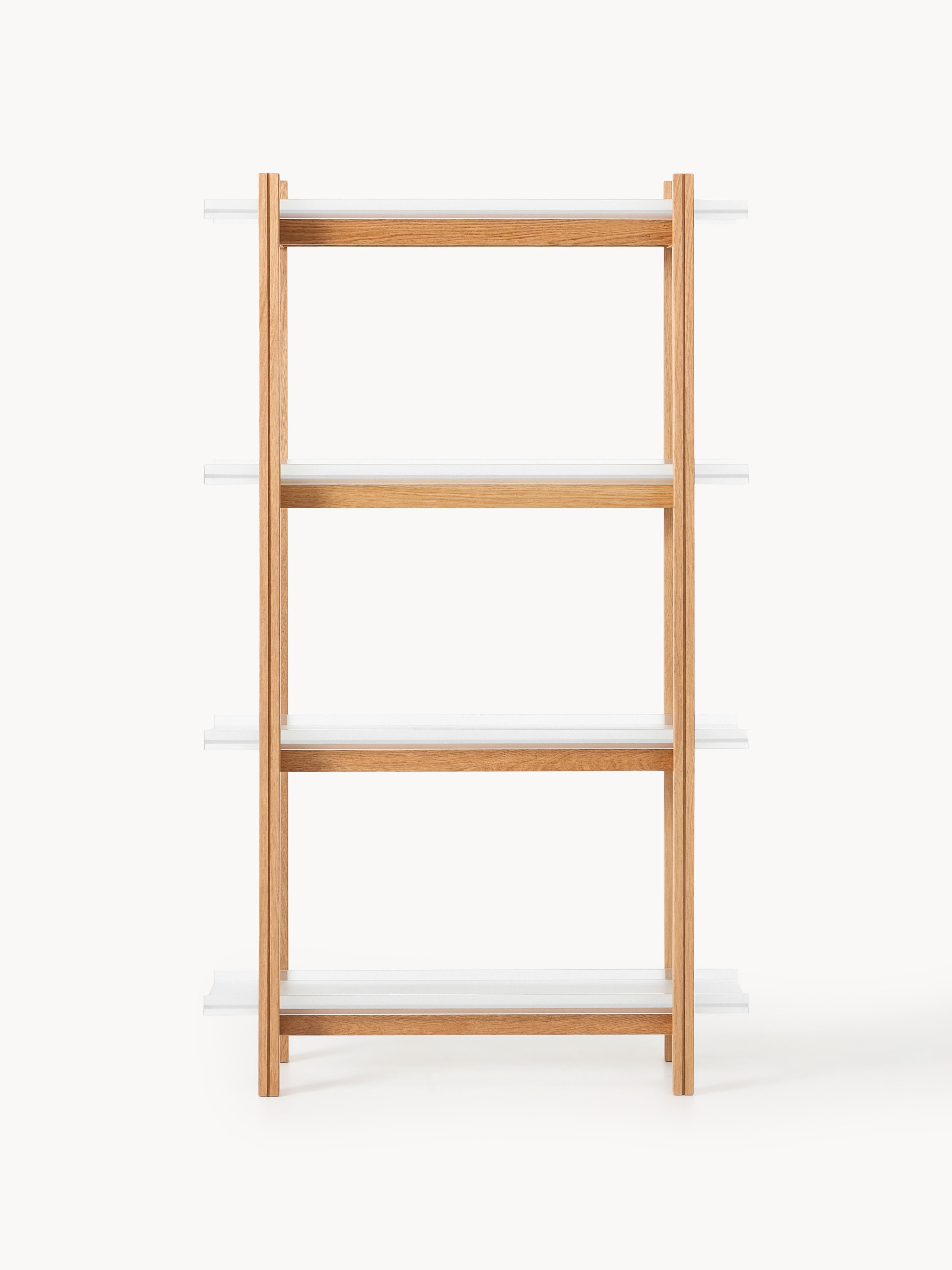 Alex Large Oak Shelving Unit with Glass Shelves